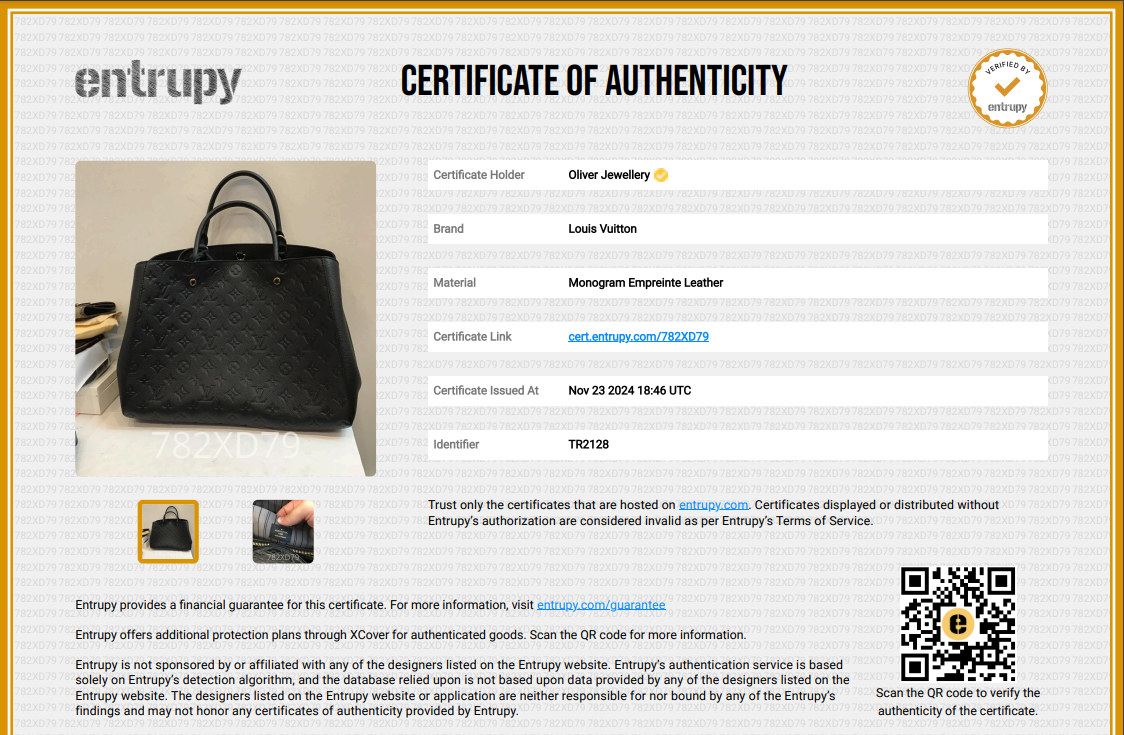 Louis Vuitton Black Monogram Empreinte Leather Montaigne GM w/ Strap & Box