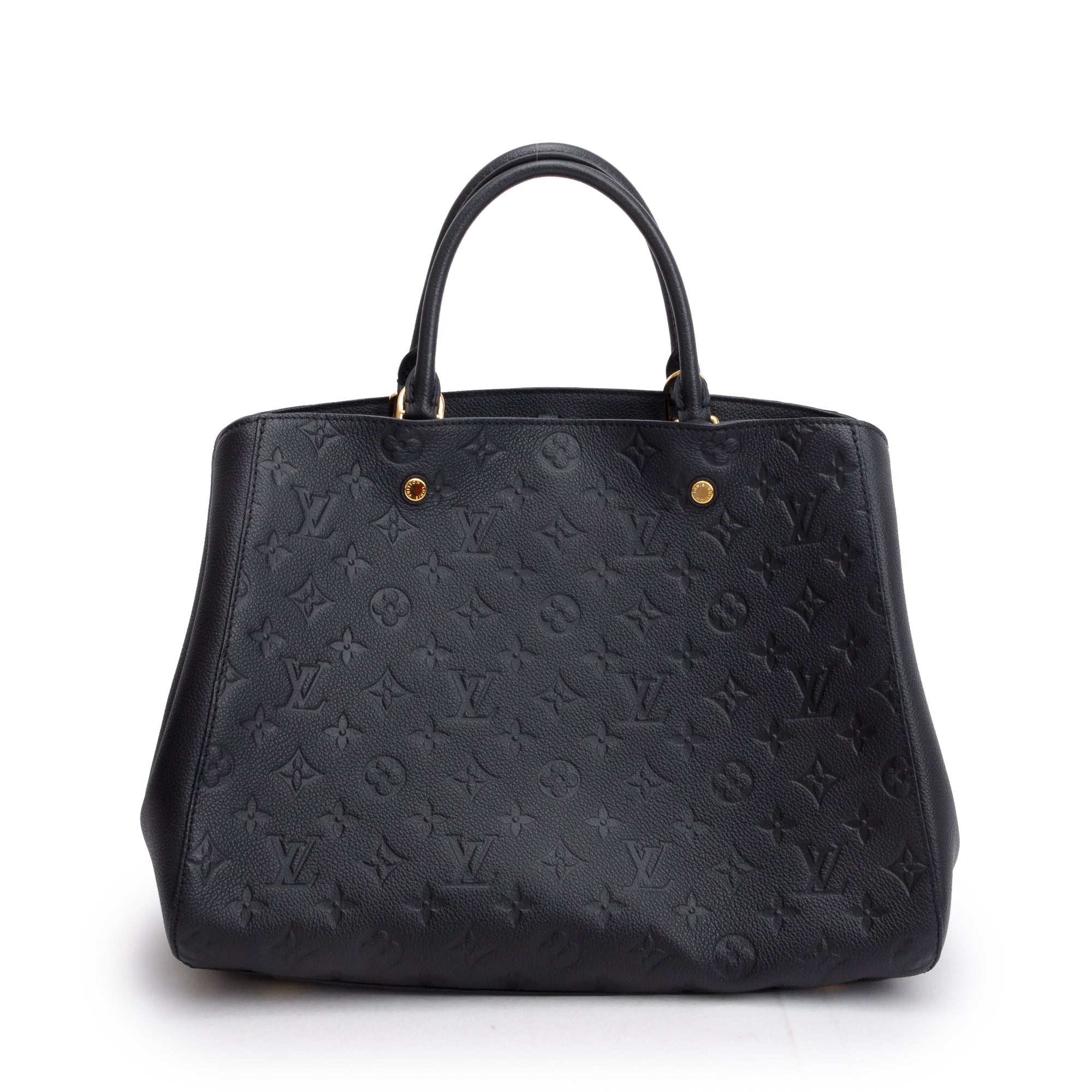 Louis Vuitton Black Monogram Empreinte Leather Montaigne GM w/ Strap & Box