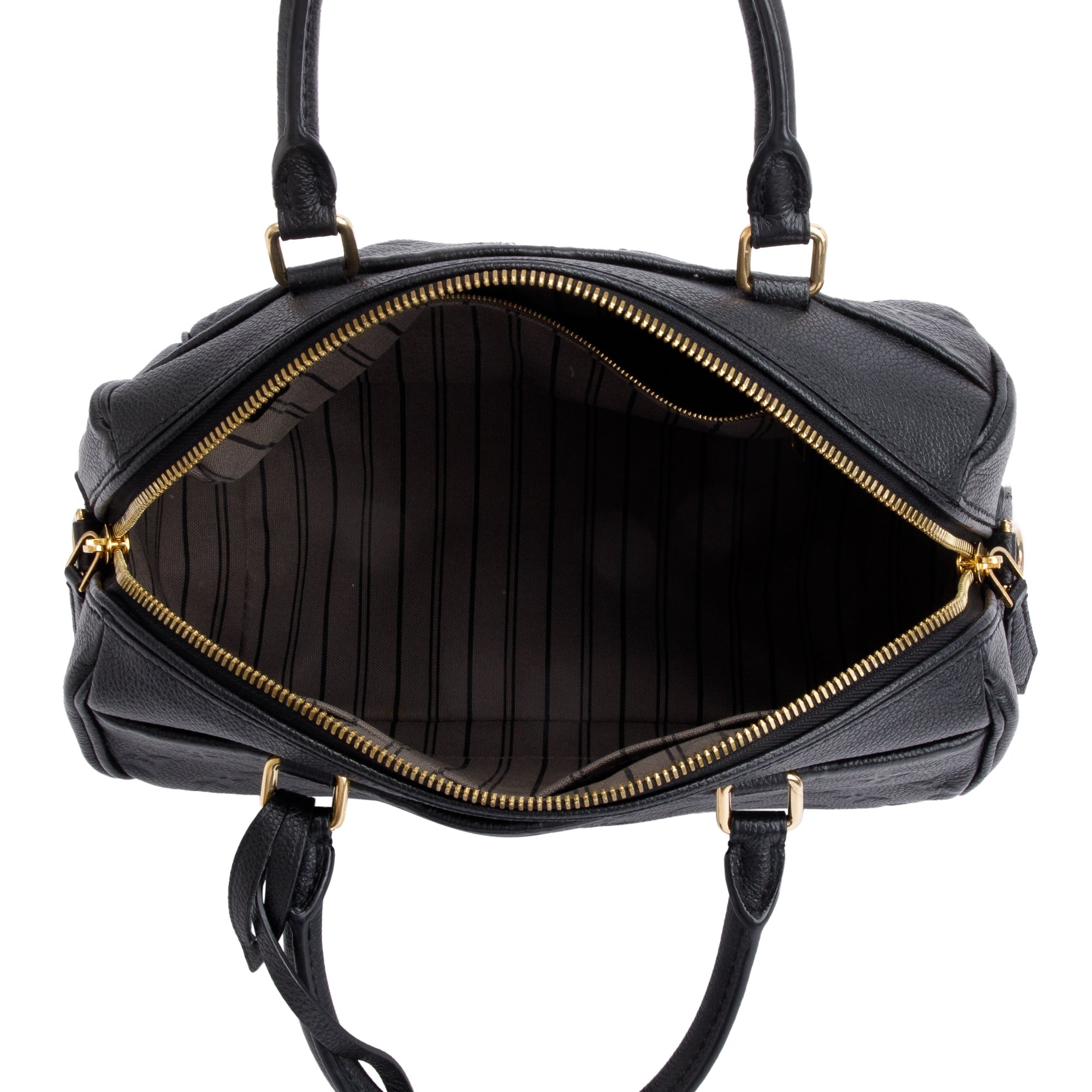 Louis Vuitton Black Monogram Empreinte Leather Speedy Bandouliere 25 NM w/ Box