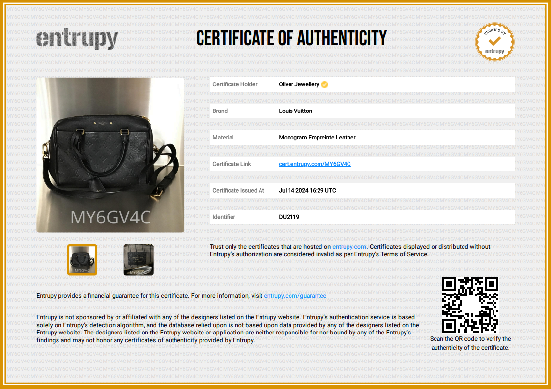 Louis Vuitton Black Monogram Empreinte Leather Speedy Bandouliere 25 NM w/ Box