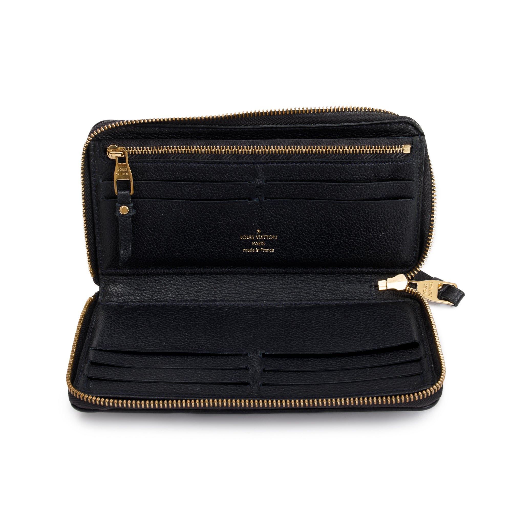 Louis Vuitton Black Monogram Empreinte Leather Zippy Organizer Wallet