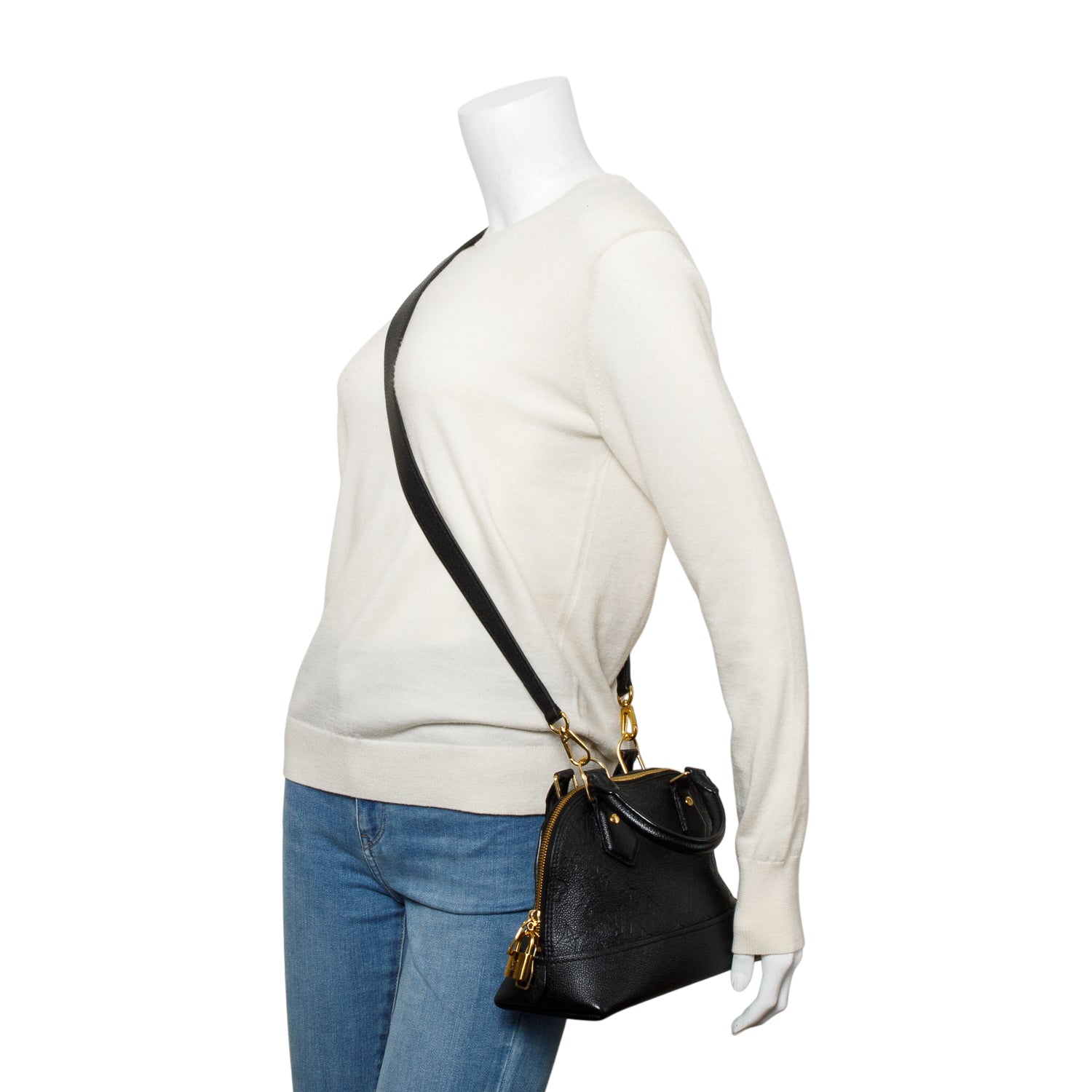 Louis Vuitton Black Monogram Empreinte Neo Alma BB w/ Strap