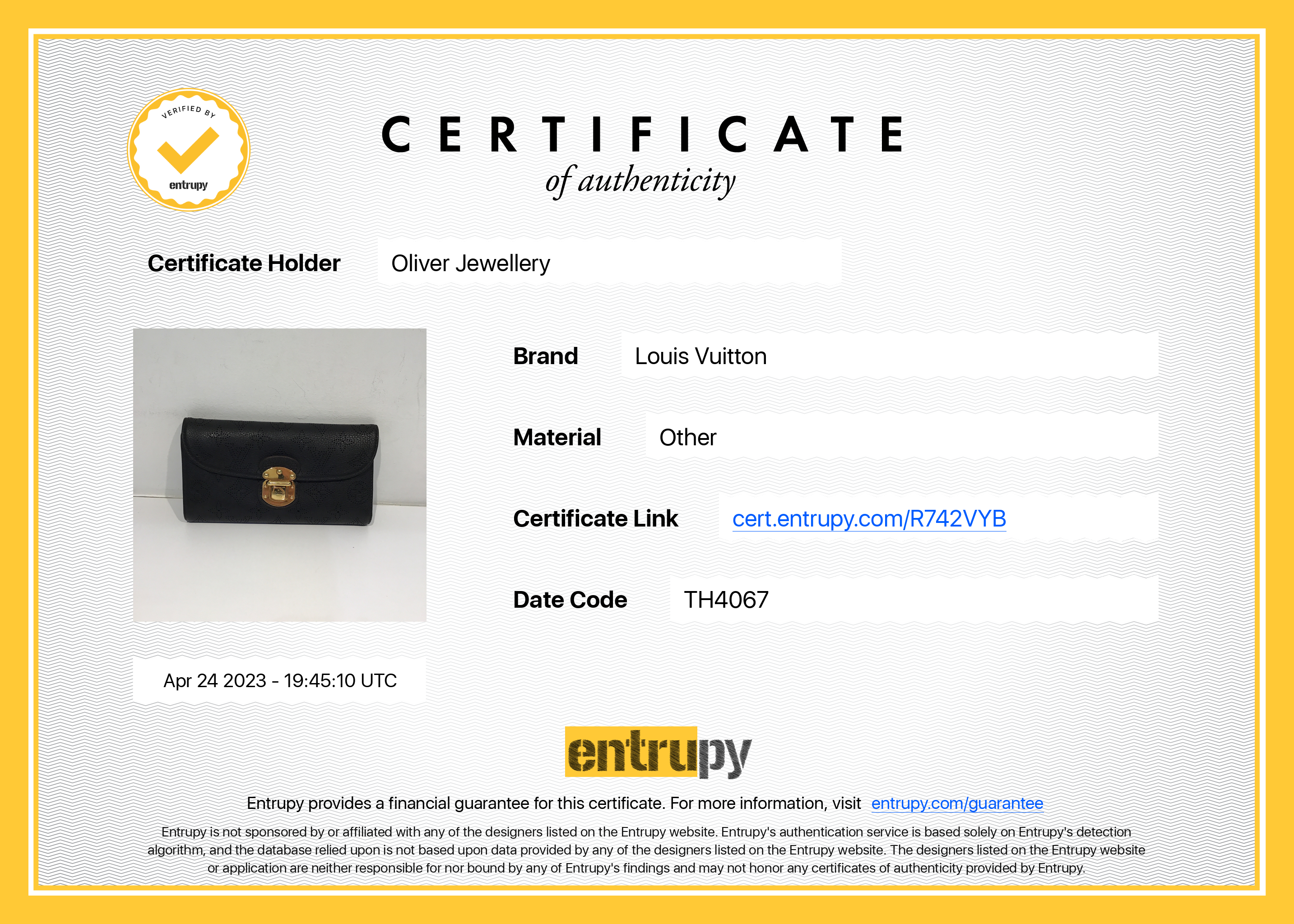 Louis Vuitton Black Monogram Mahina Leather Amelia Wallet