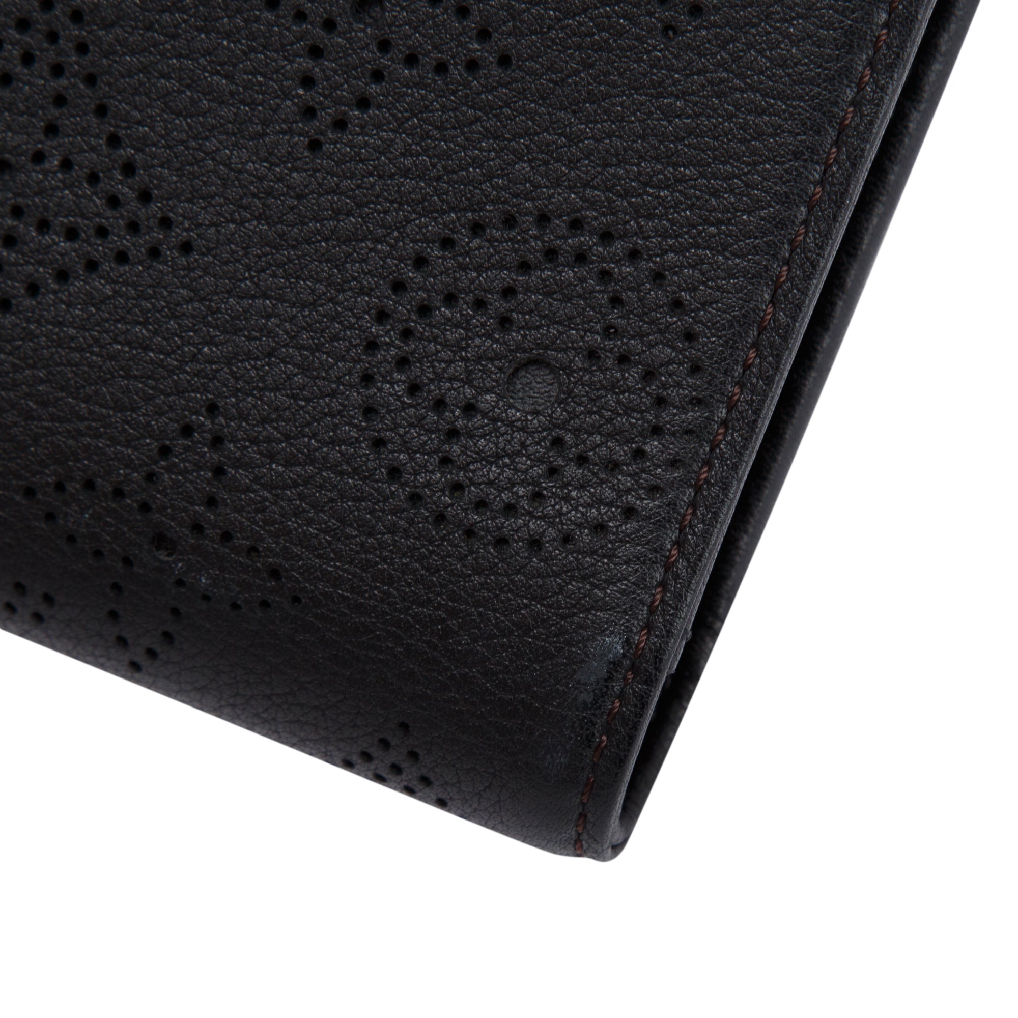 Louis Vuitton Black Monogram Mahina Leather Amelia Wallet