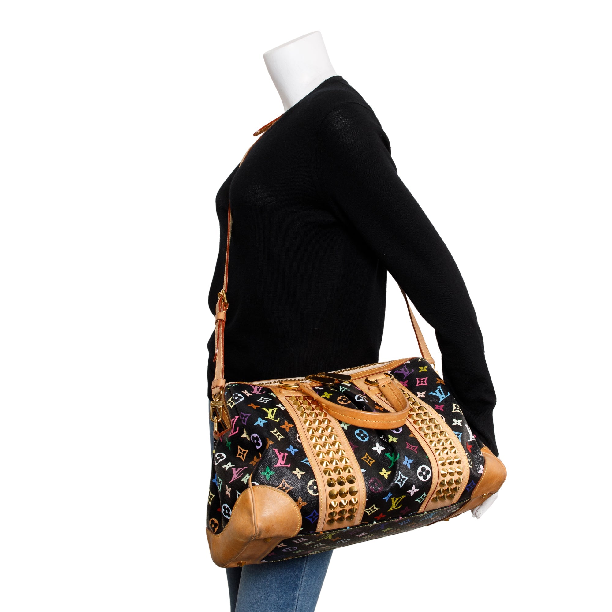 Louis Vuitton Black Monogram Multicolor Courtney GM w/ Strap