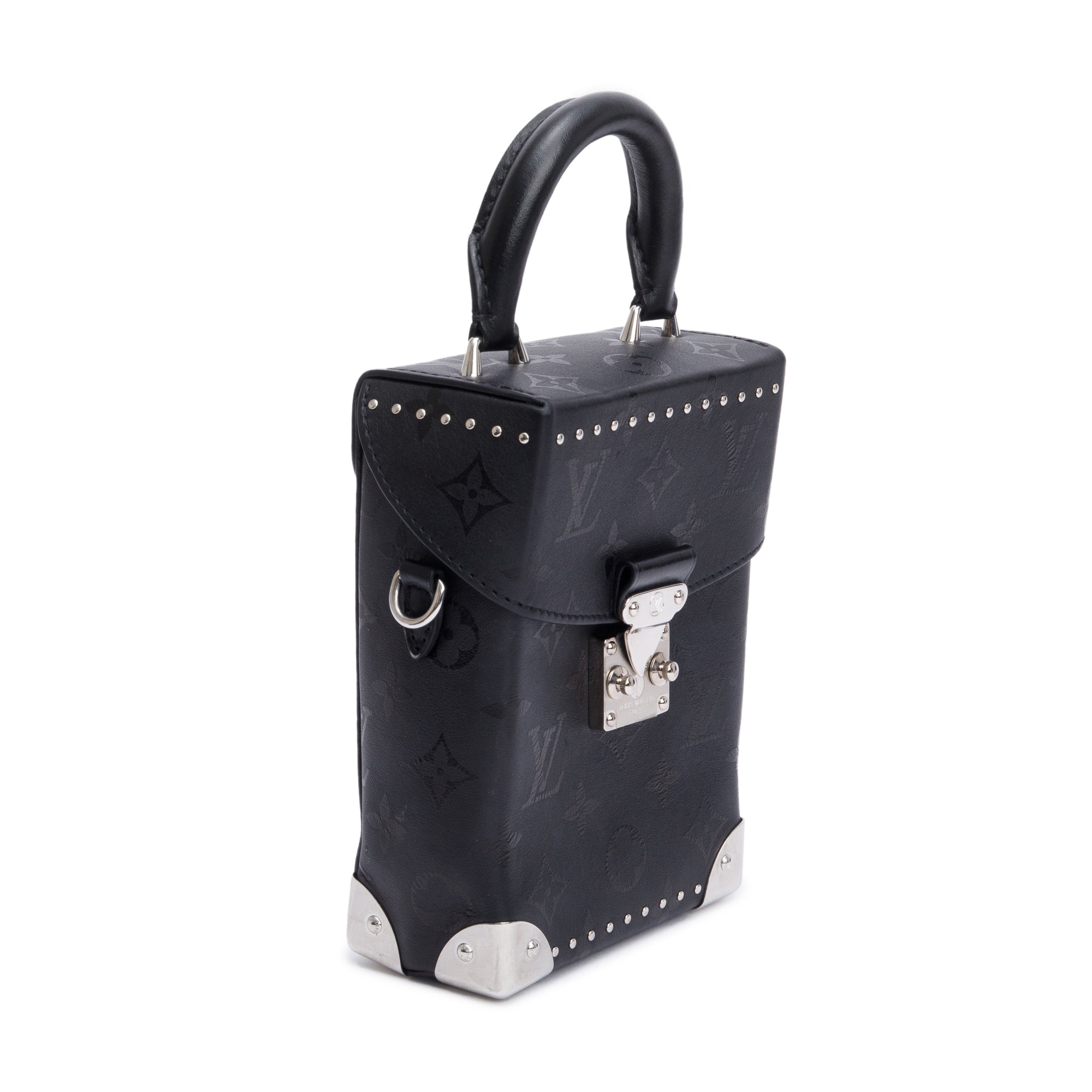 Louis Vuitton Black Monogram Print Calfskin Leather Camera Box w/ Strap
