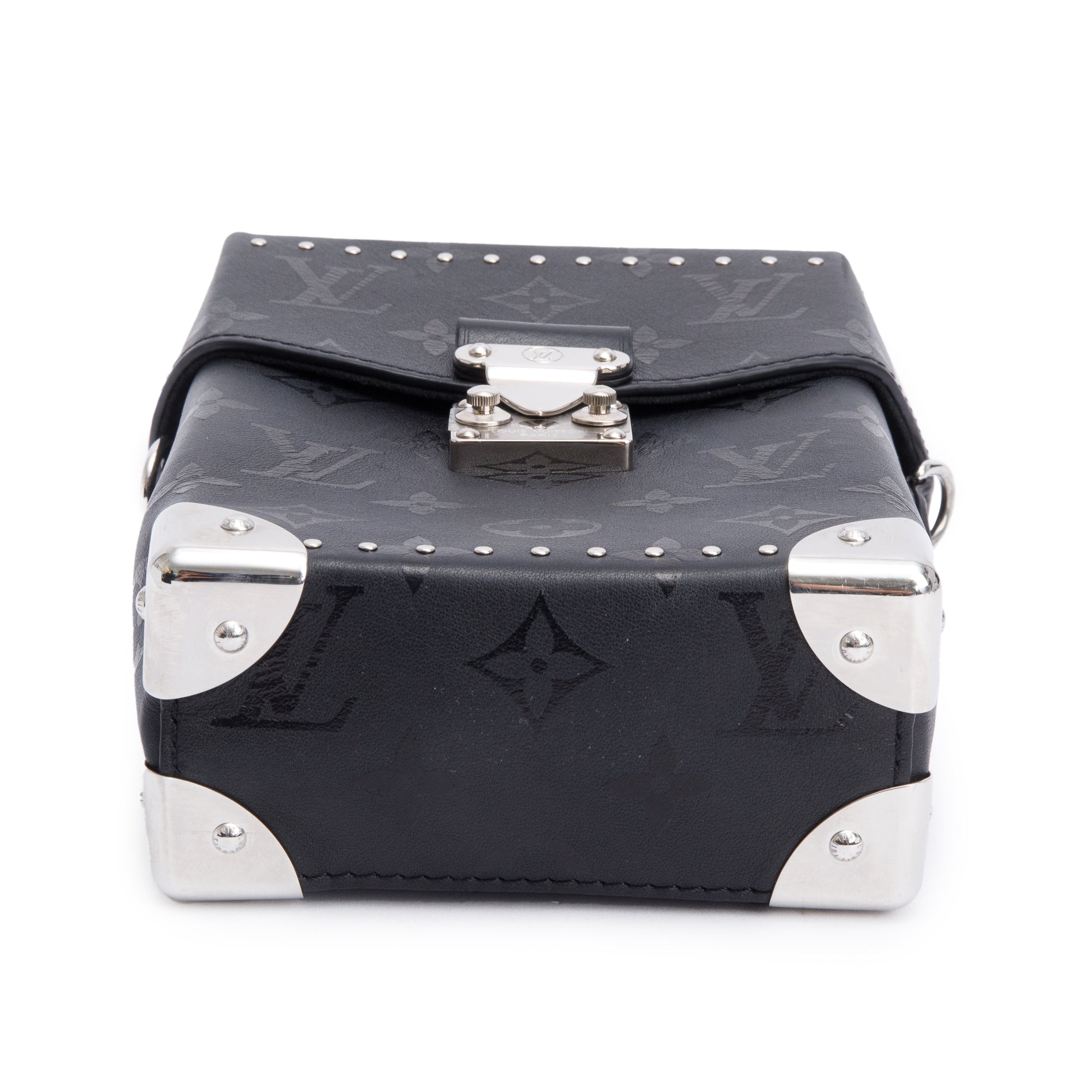 Louis Vuitton Black Monogram Print Calfskin Leather Camera Box w/ Strap