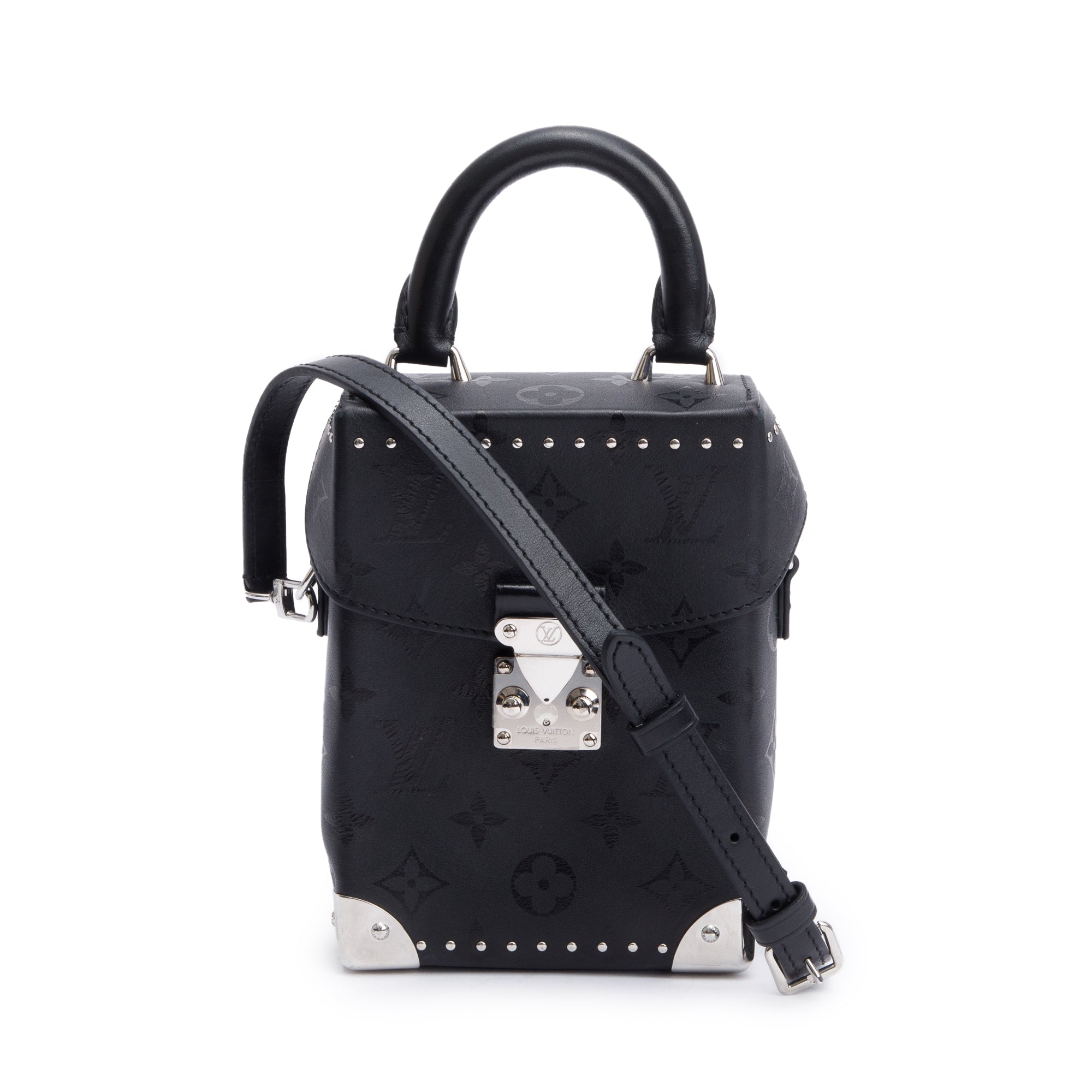 Louis Vuitton Black Monogram Print Calfskin Leather Camera Box w/ Strap
