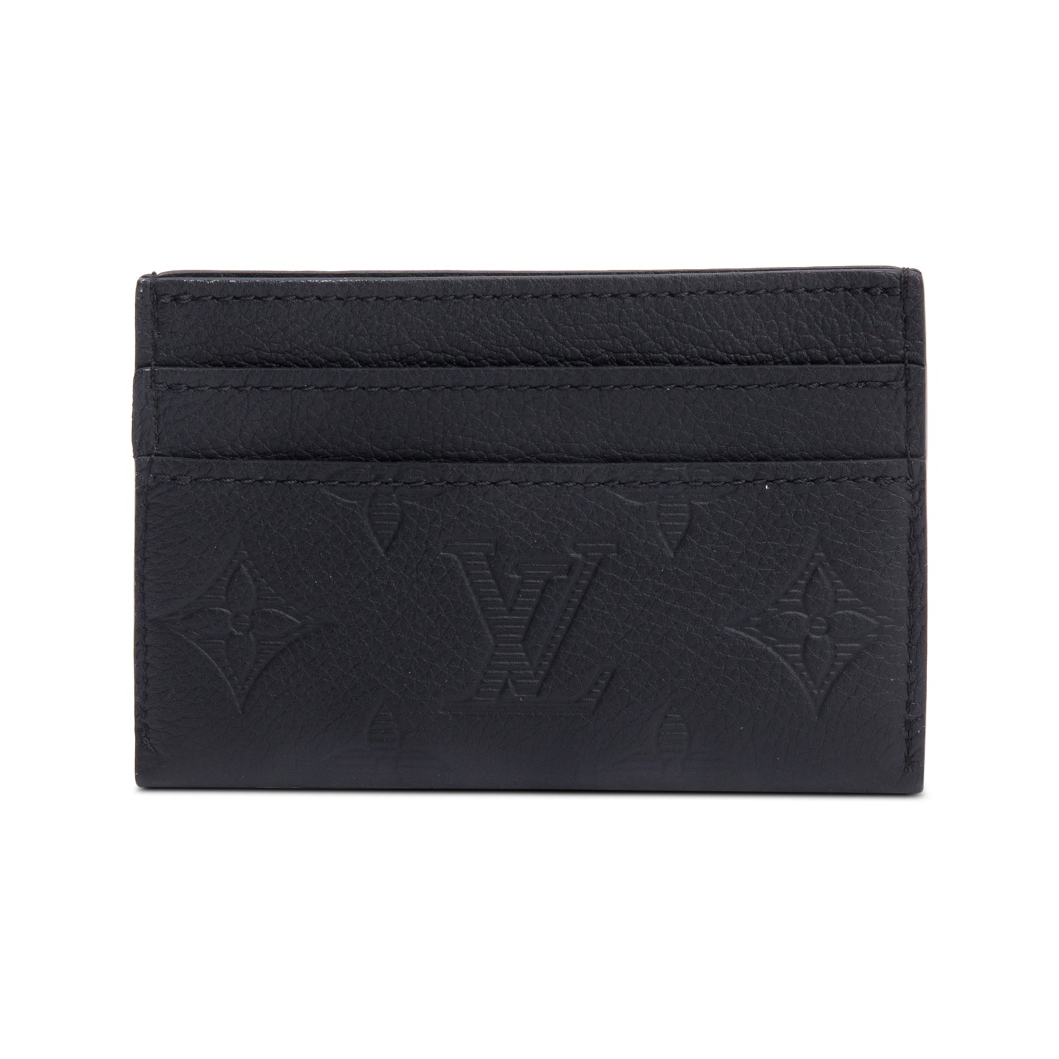 Louis Vuitton Black Monogram Shadow Calf Leather Double Card Holder