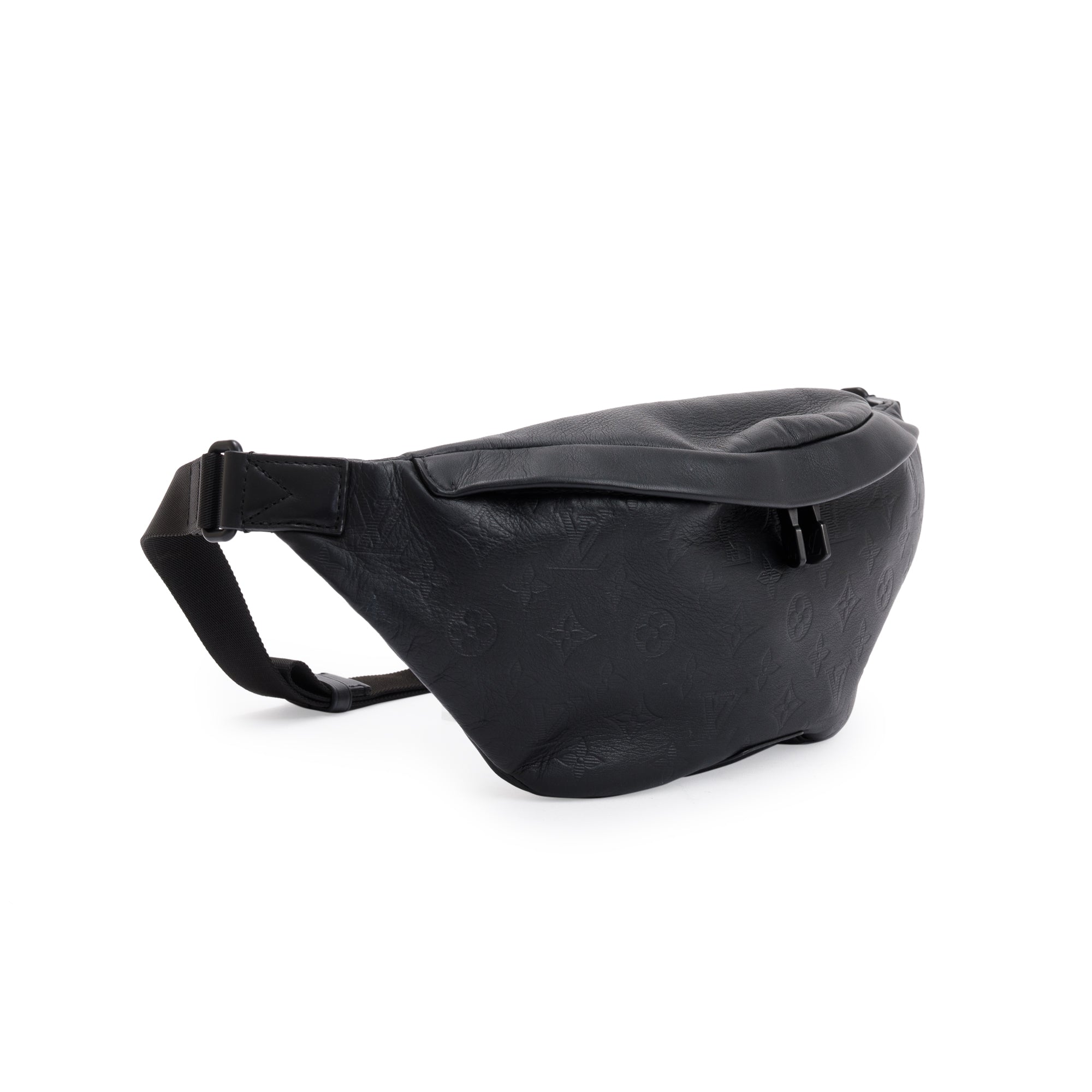 Louis Vuitton Black Monogram Shadow Calfskin Leather Discovery Bumbag