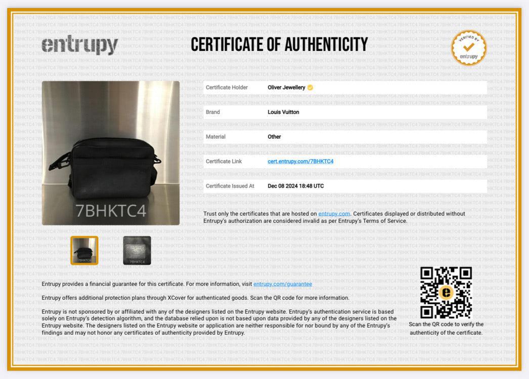 Louis Vuitton Black Monogram Shadow Embossed Calfskin Leather Messenger Bag w/ Box