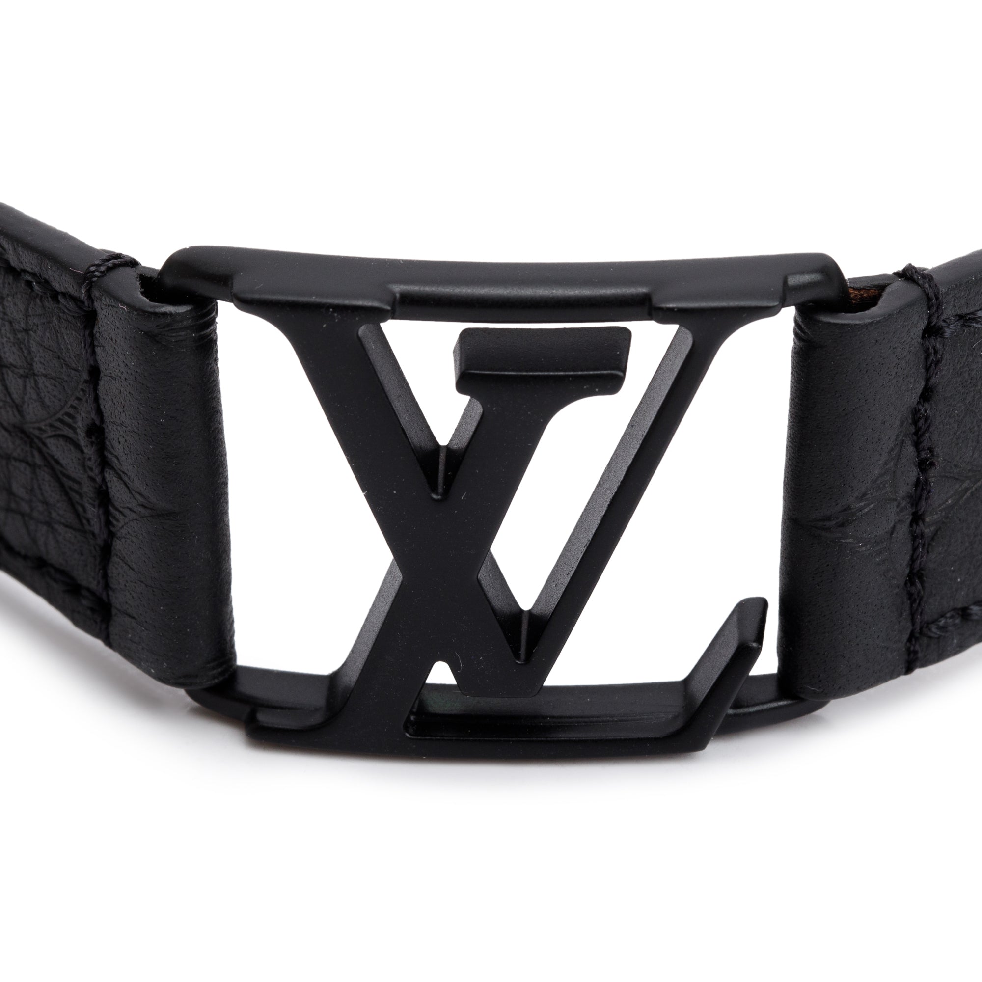 Louis Vuitton Black Monogram Shadow Leather Hockenheim Bracelet