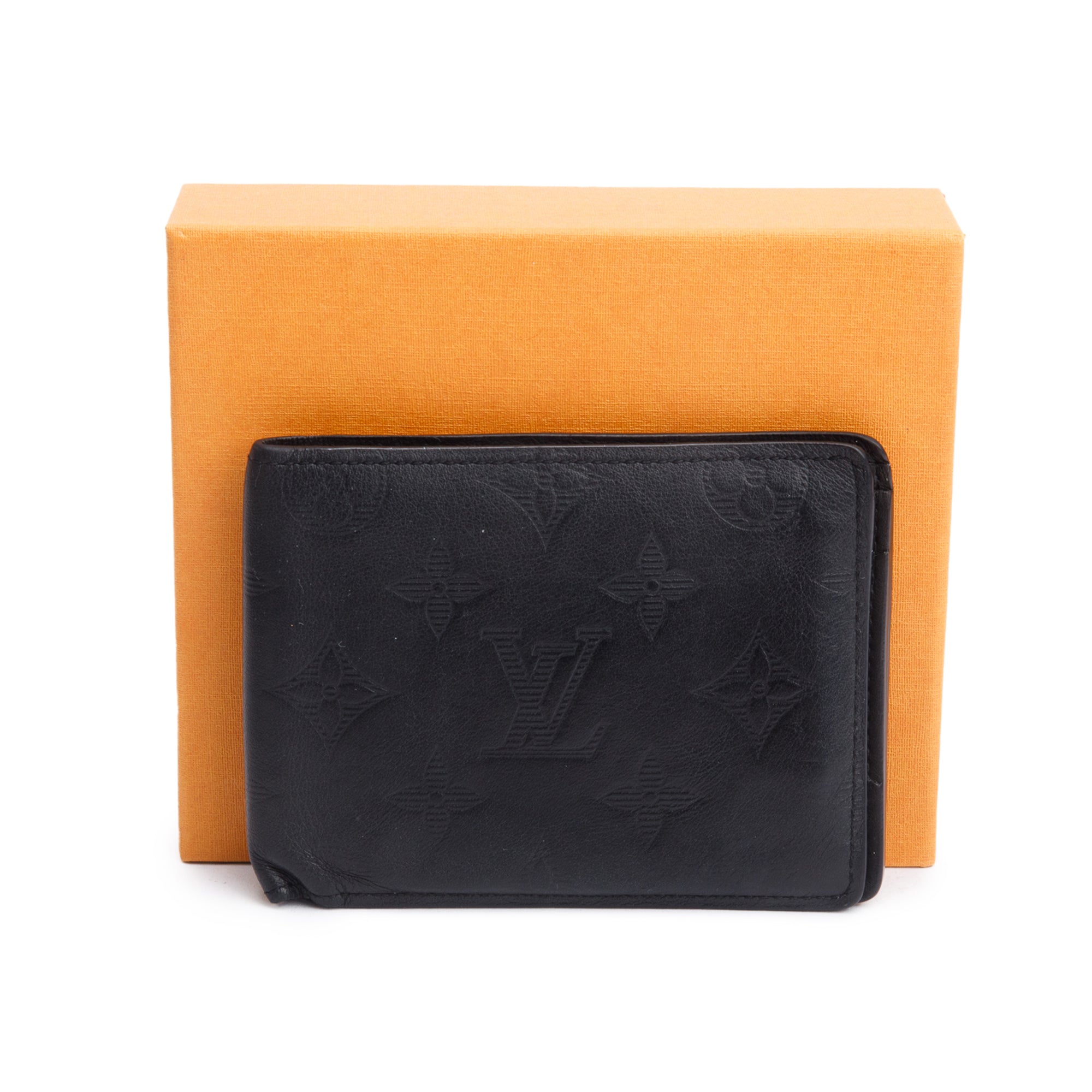 Louis Vuitton Black Monogram Shadow Multiple Wallet w/ Box