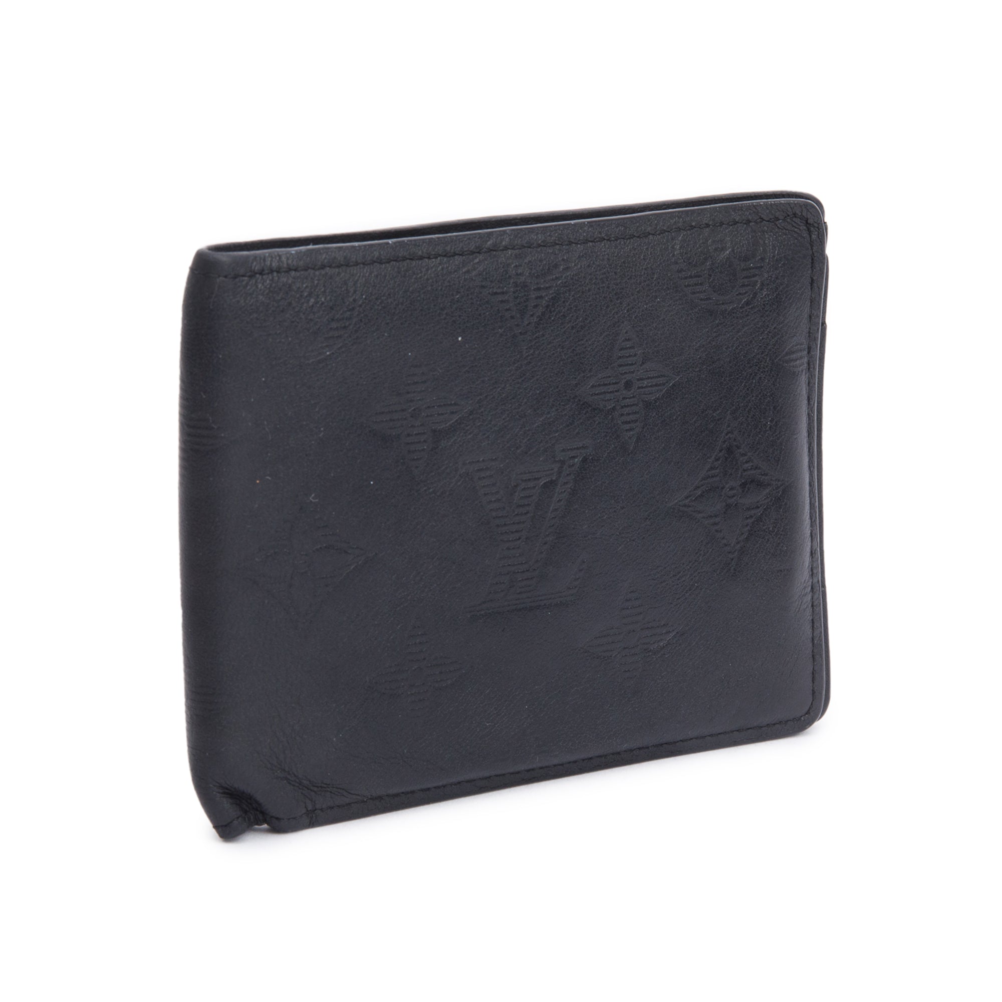 Louis Vuitton Black Monogram Shadow Multiple Wallet w/ Box