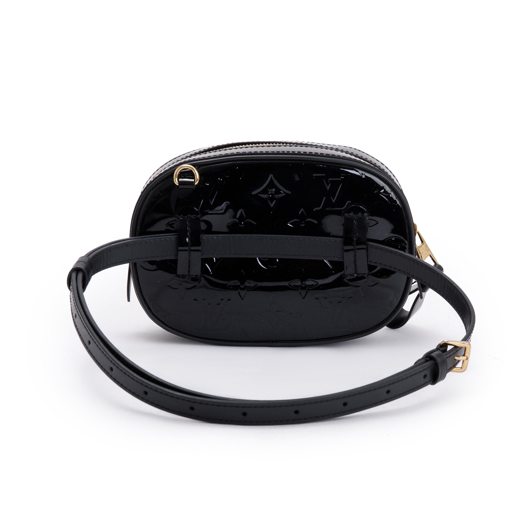 Louis Vuitton Black Monogram Vernis Leather Belt Bag w/ Strap