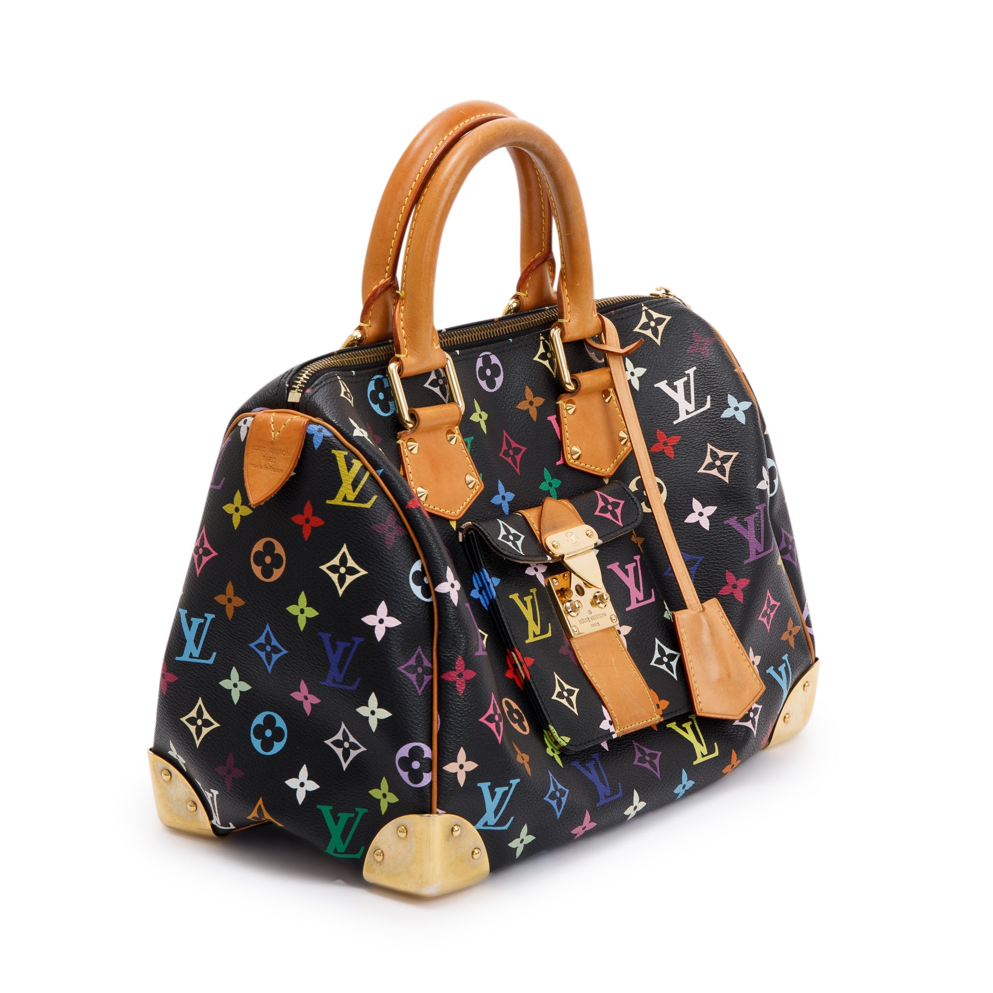 Louis Vuitton Black Multicolore Speedy 30