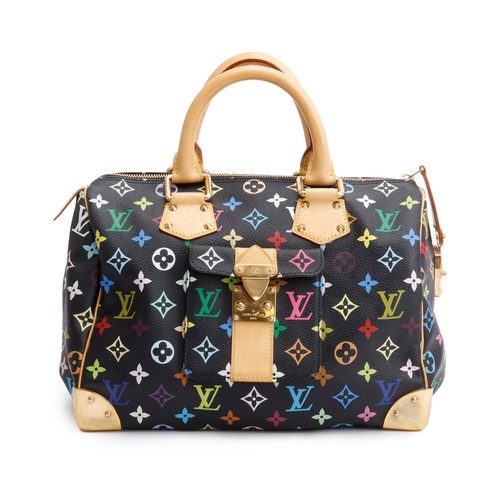 Louis Vuitton Black Multicolore Speedy 30