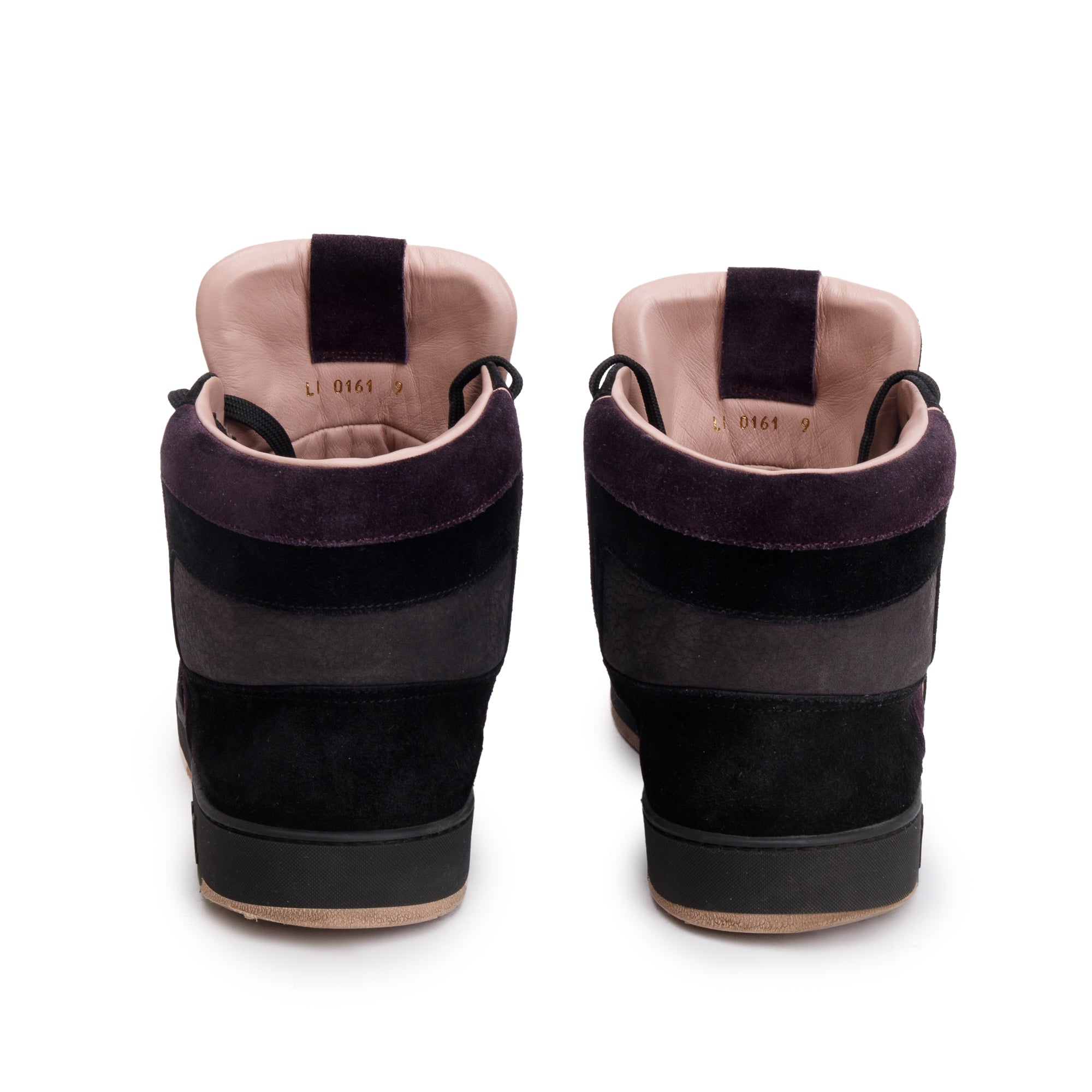 Louis Vuitton Black & Purple Suede Tribe High-Top Sneakers, Size 9 w/ Box