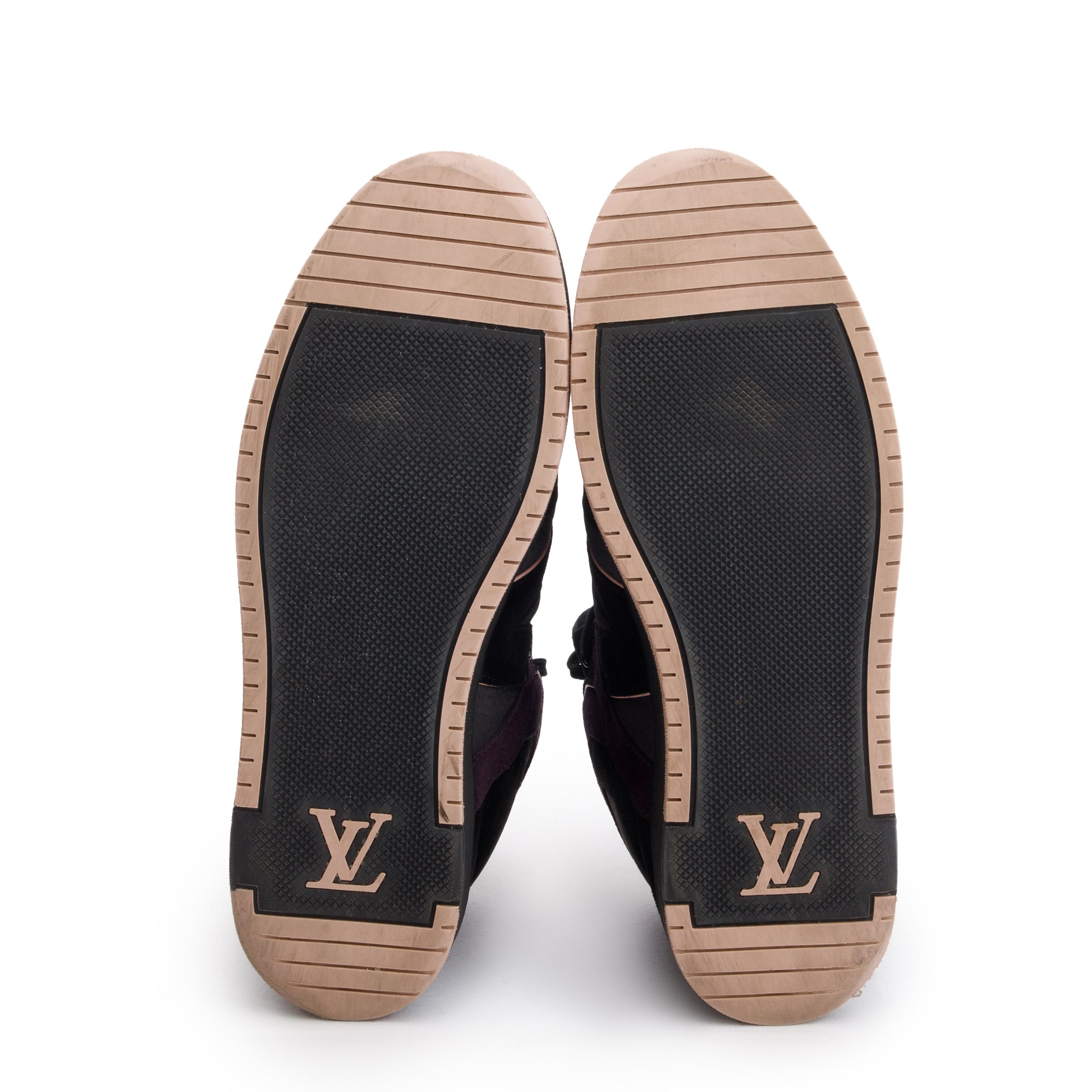 Louis Vuitton Black & Purple Suede Tribe High-Top Sneakers, Size 9 w/ Box