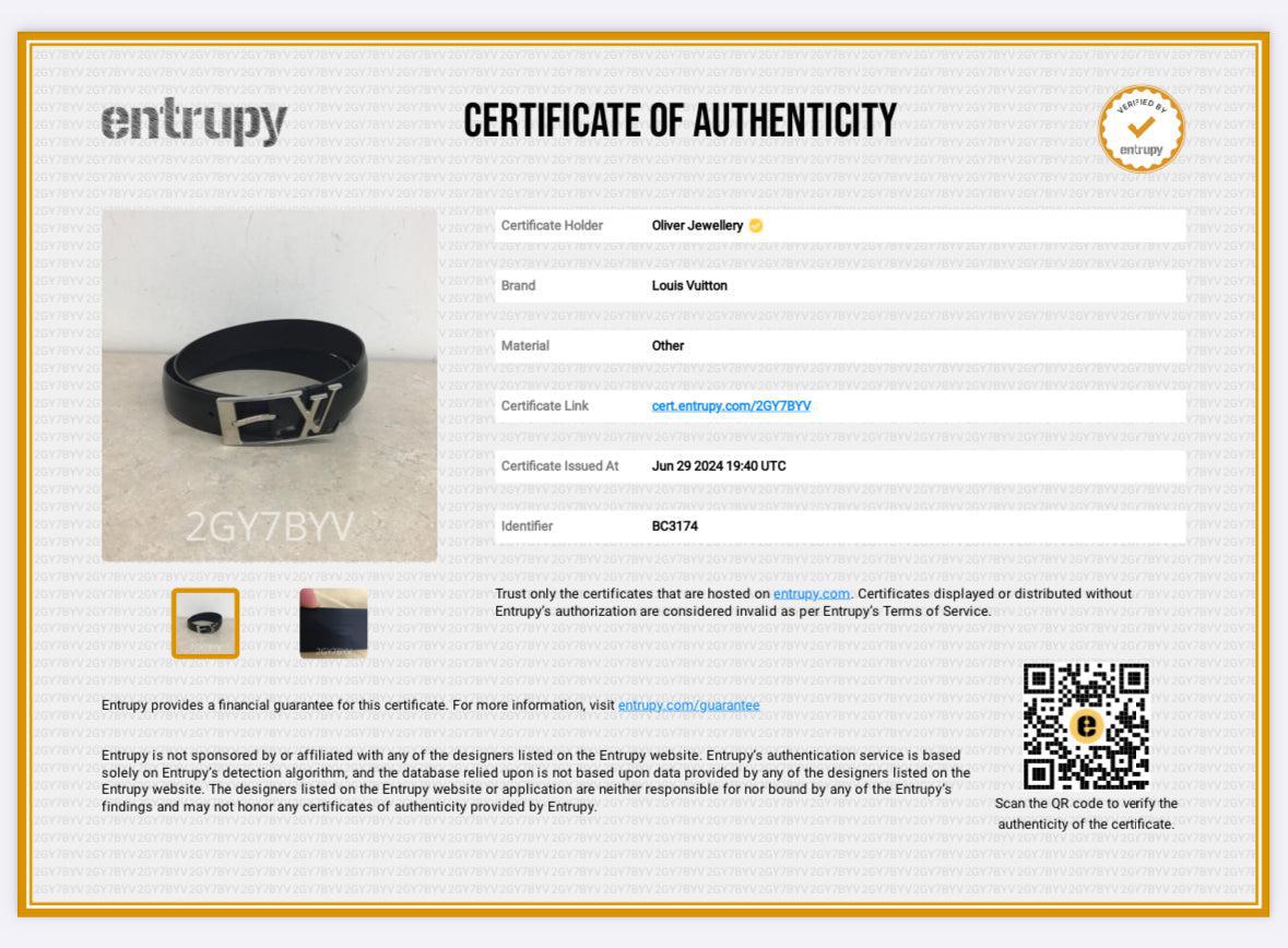 Louis Vuitton Black Smooth Leather Skyline 30 MM Belt 95 38