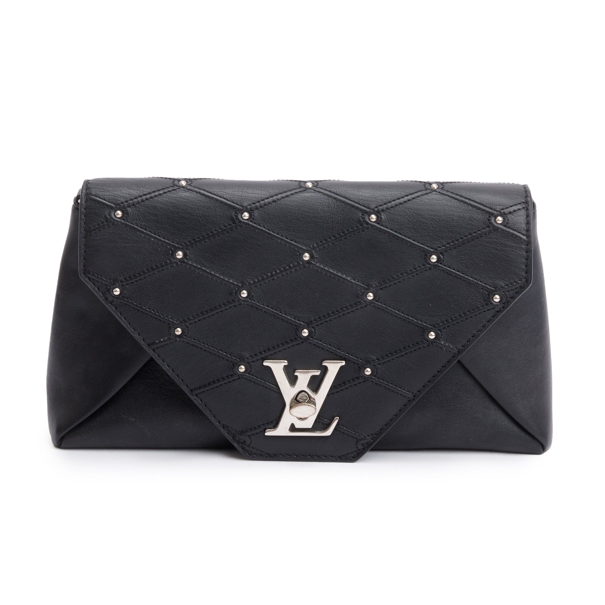 Louis Vuitton Black Studded Perforated Leather Love Note Bag