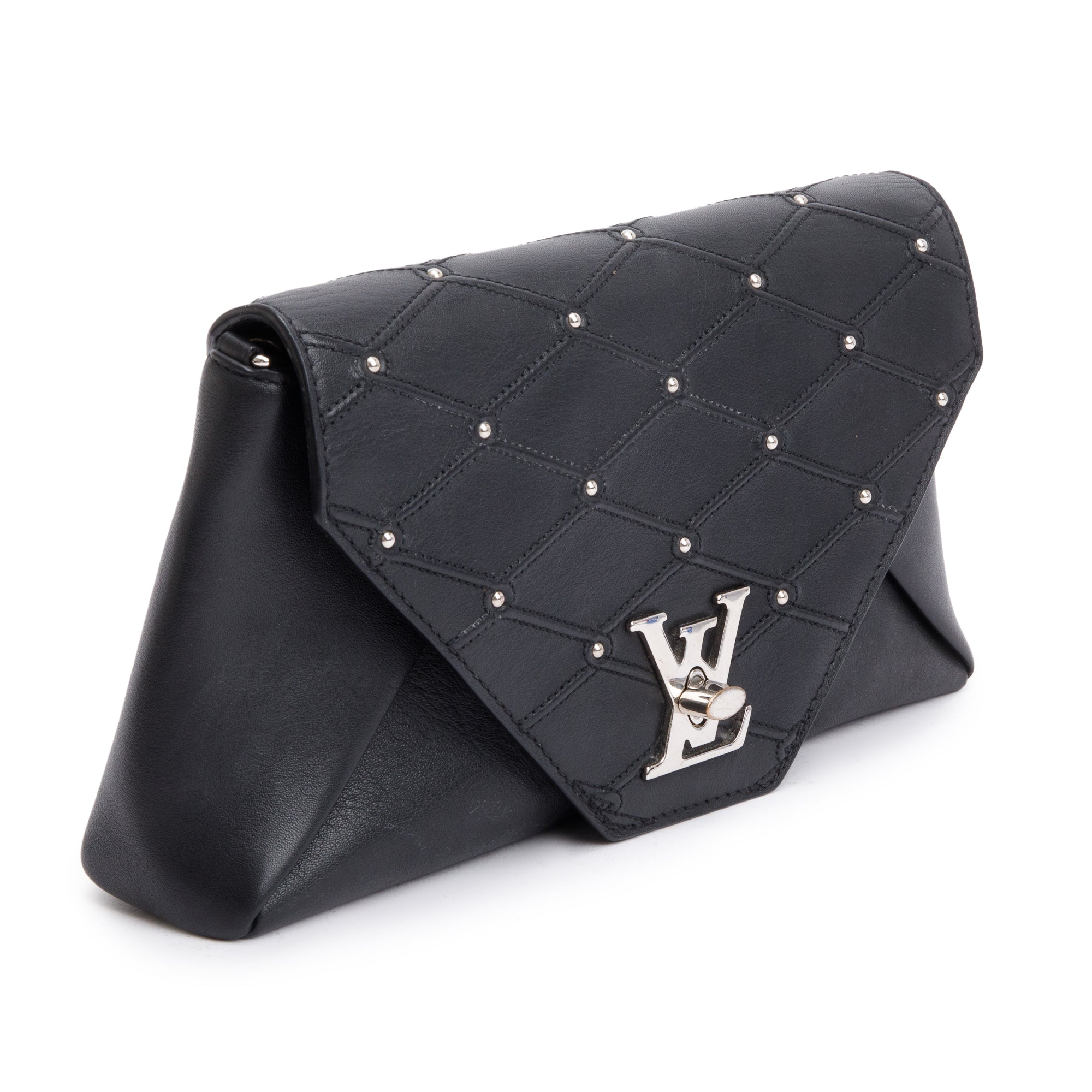 Louis Vuitton Black Studded Perforated Leather Love Note Bag