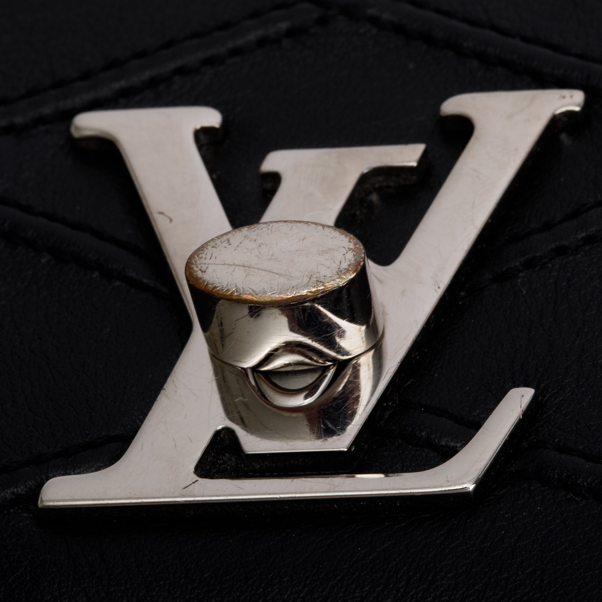 Louis Vuitton Black Studded Perforated Leather Love Note Bag