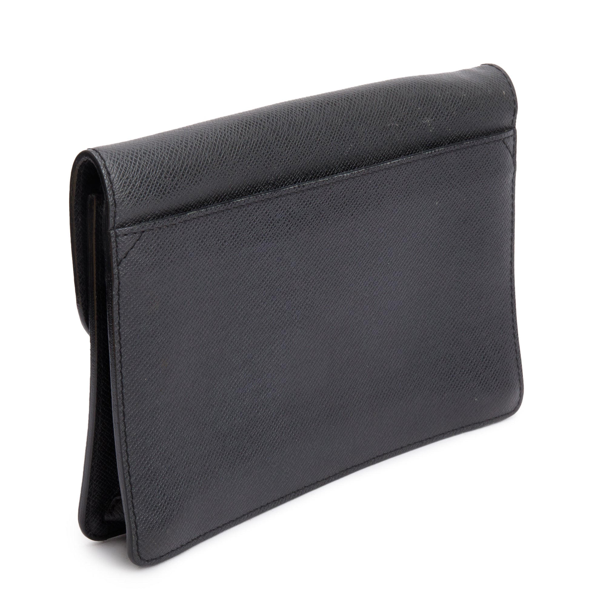 Louis Vuitton Black Taiga Leather Neo Belaia Clutch