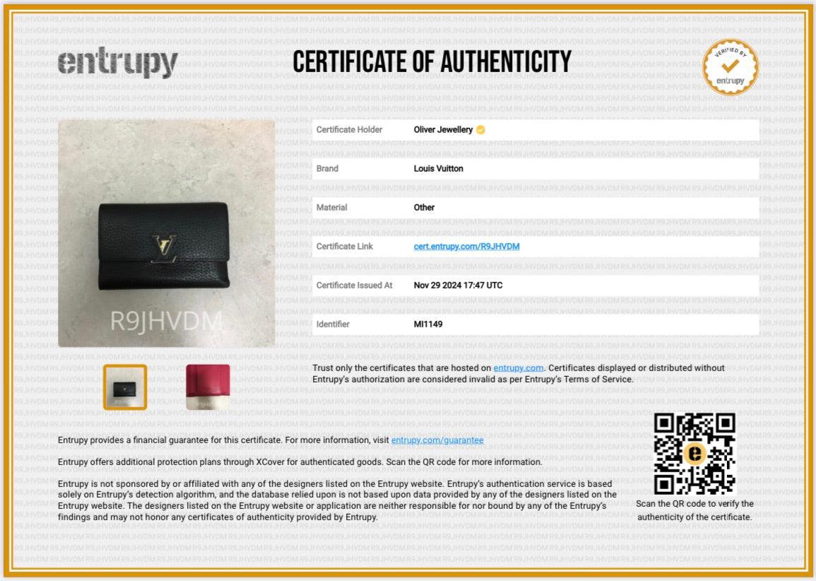 Louis Vuitton Black Taurillon Leather Capucines Compact Wallet