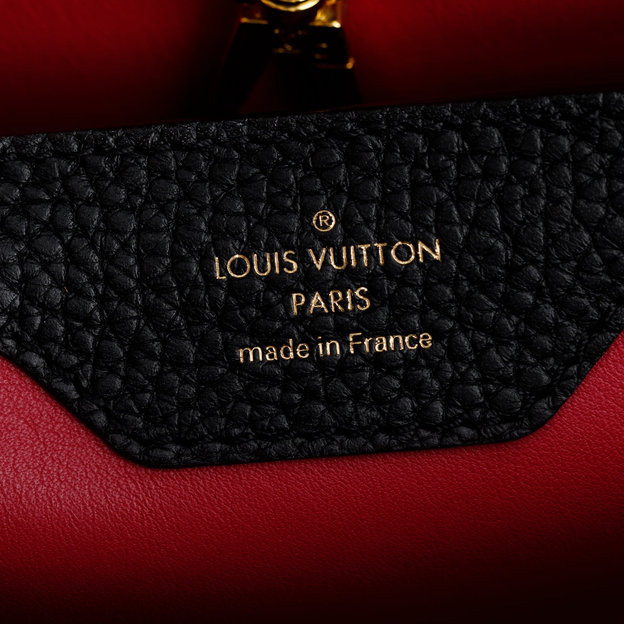 Louis Vuitton Black Taurillon Leather Capucines PM w/ Strap