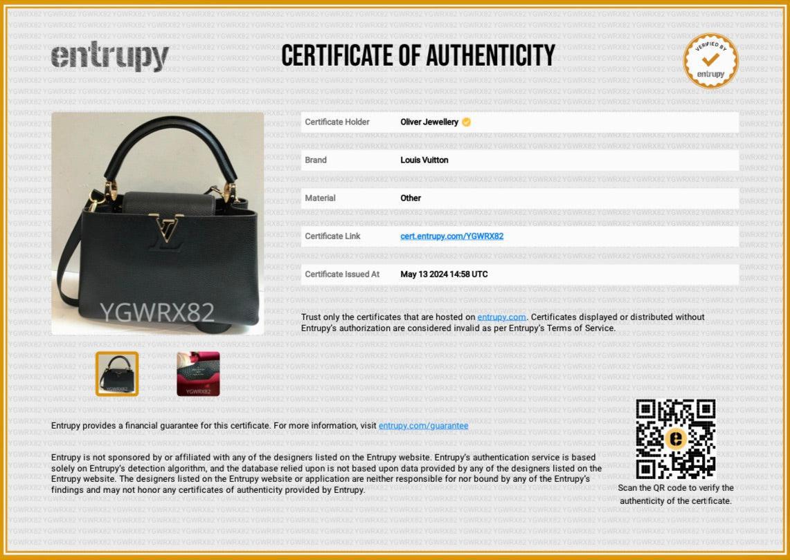 Louis Vuitton Black Taurillon Leather Capucines PM w/ Strap