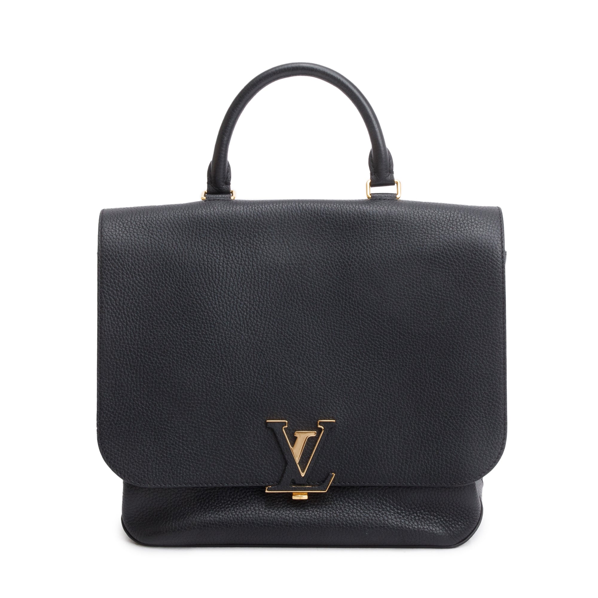 Louis Vuitton Black Taurillon Leather Volta Bag w/ Strap
