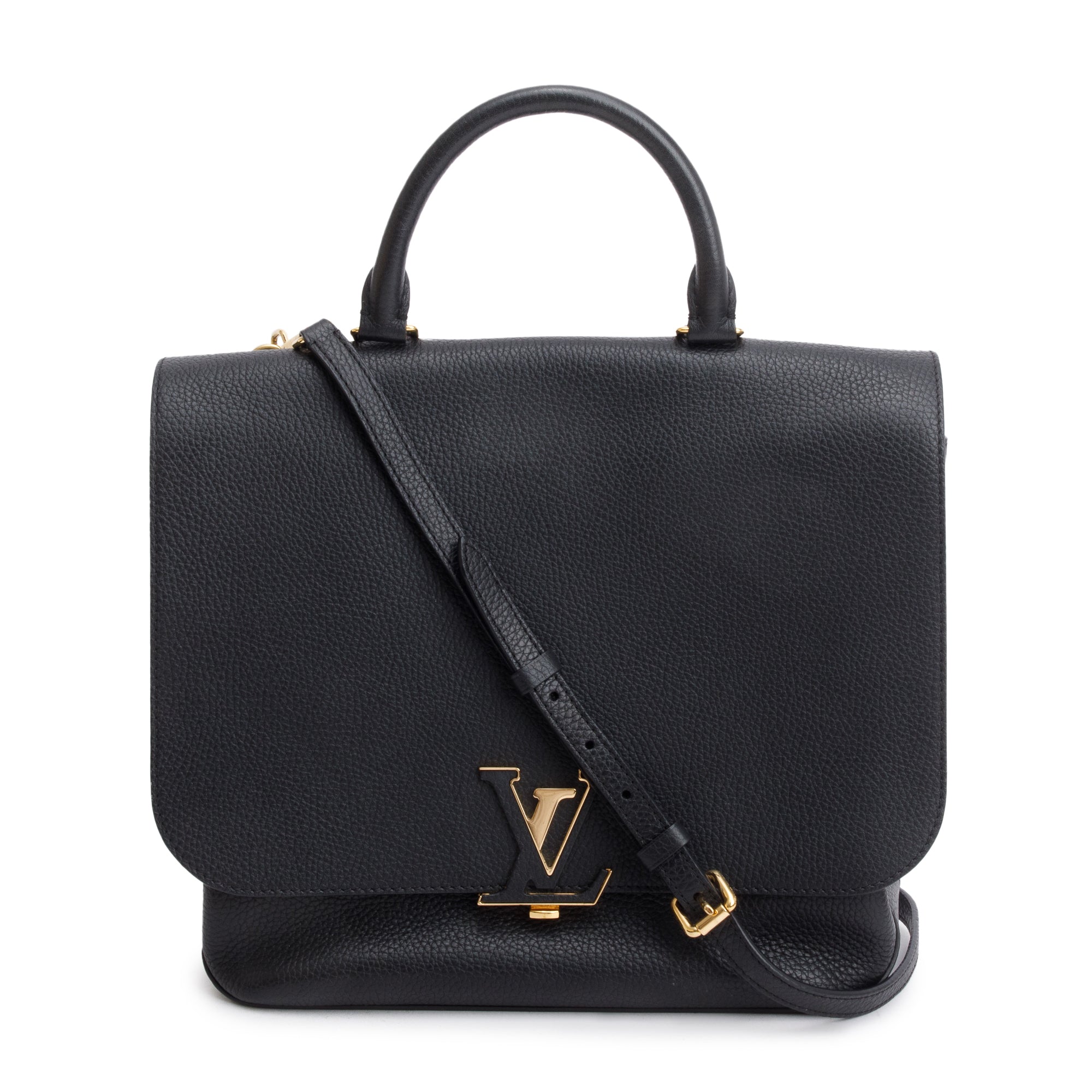 Louis Vuitton Black Taurillon Leather Volta Bag w/ Strap