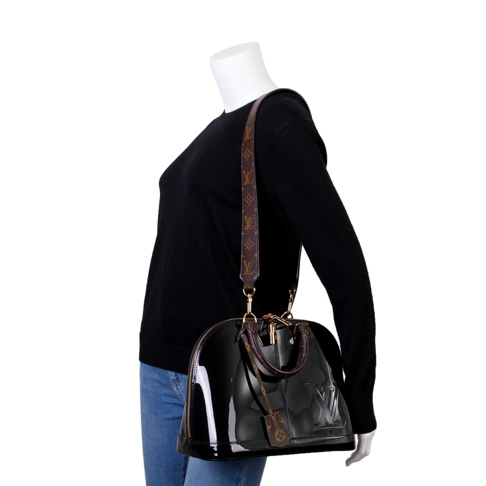 Louis Vuitton Black Vernis Miroir Monogram Alma PM w/ Strap