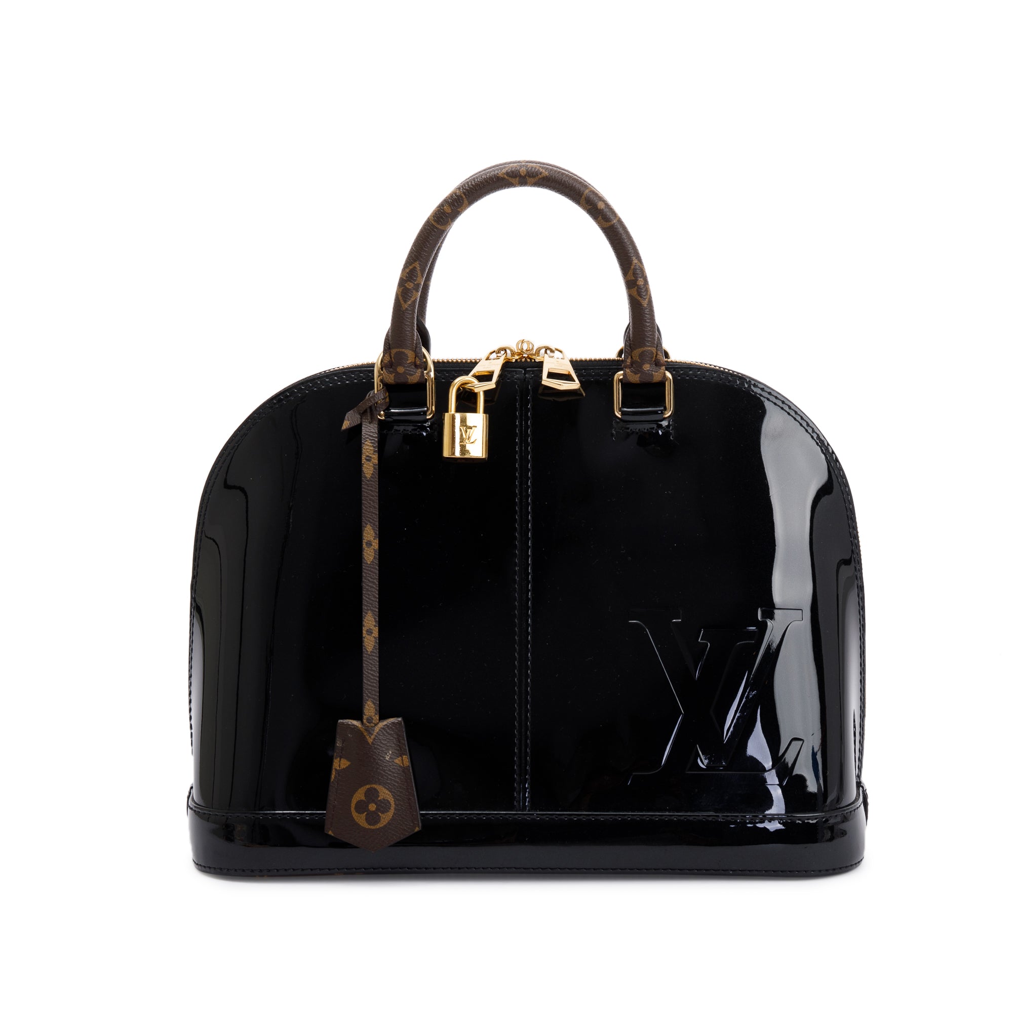 Louis Vuitton Black Vernis Miroir Monogram Alma PM w/ Strap