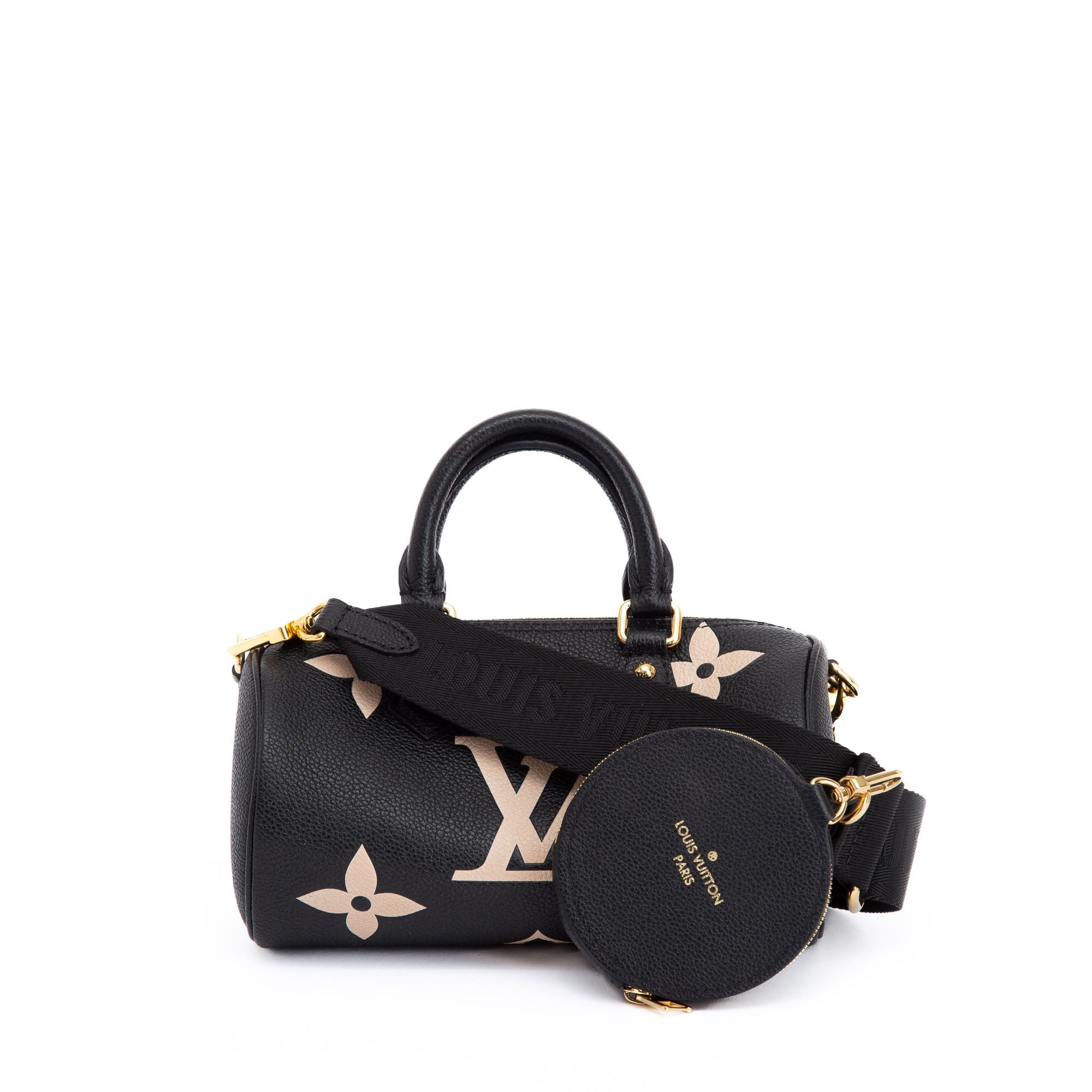 Louis Vuitton Black/Beige Bicolor Monogram Giant Empreinte Papillon BB w/ Box