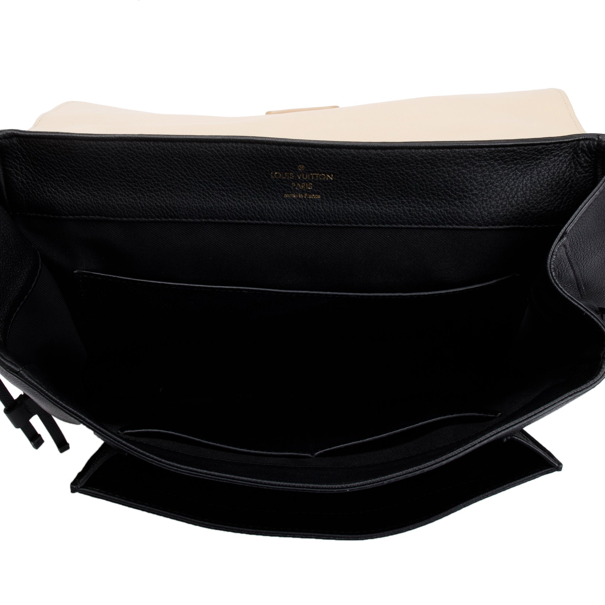 Louis Vuitton Black/Beige Calfskin Leather LockMe MM