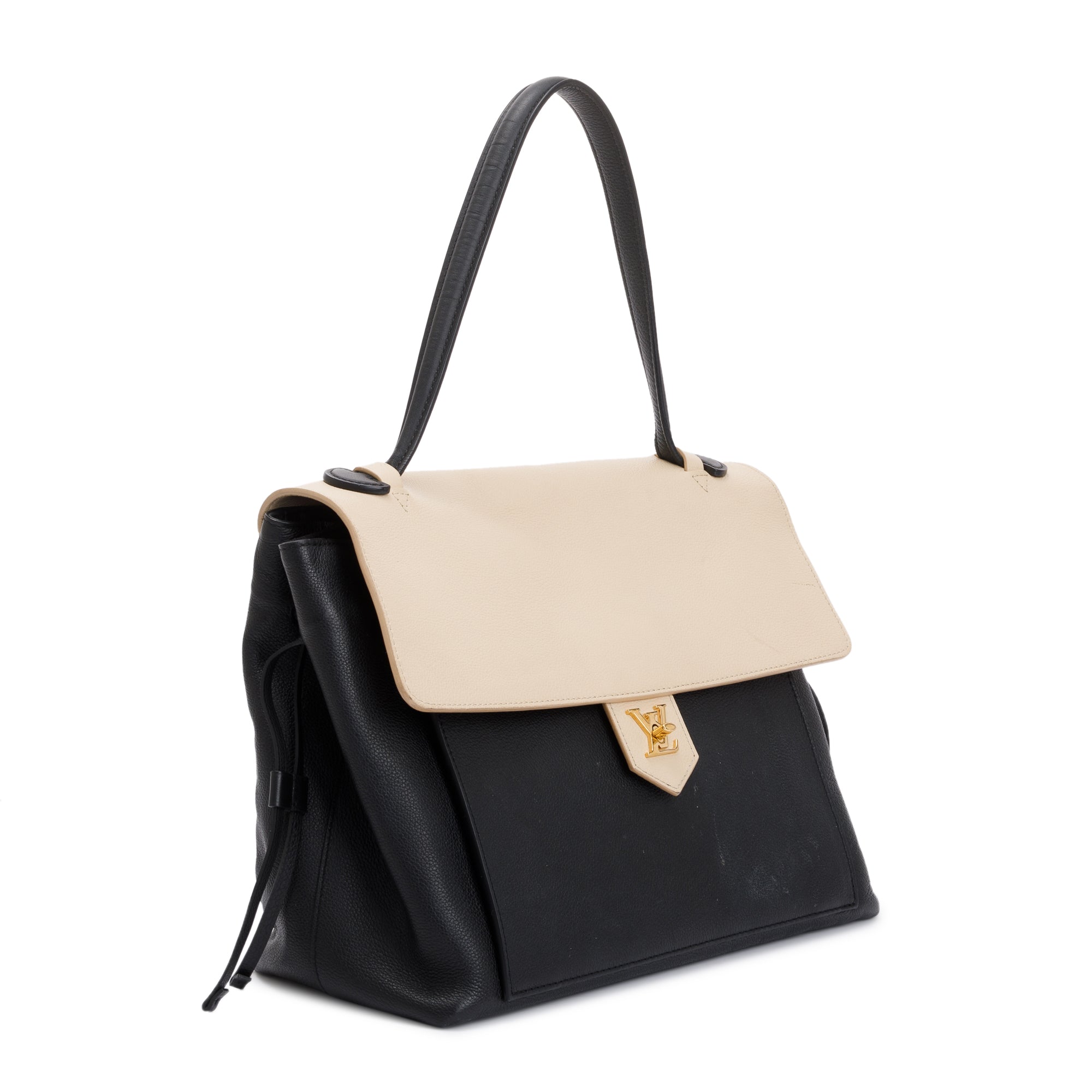 Louis Vuitton Black/Beige Calfskin Leather LockMe MM