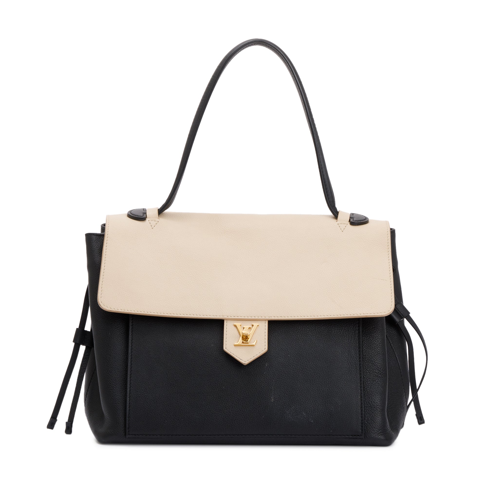 Louis Vuitton Black/Beige Calfskin Leather LockMe MM