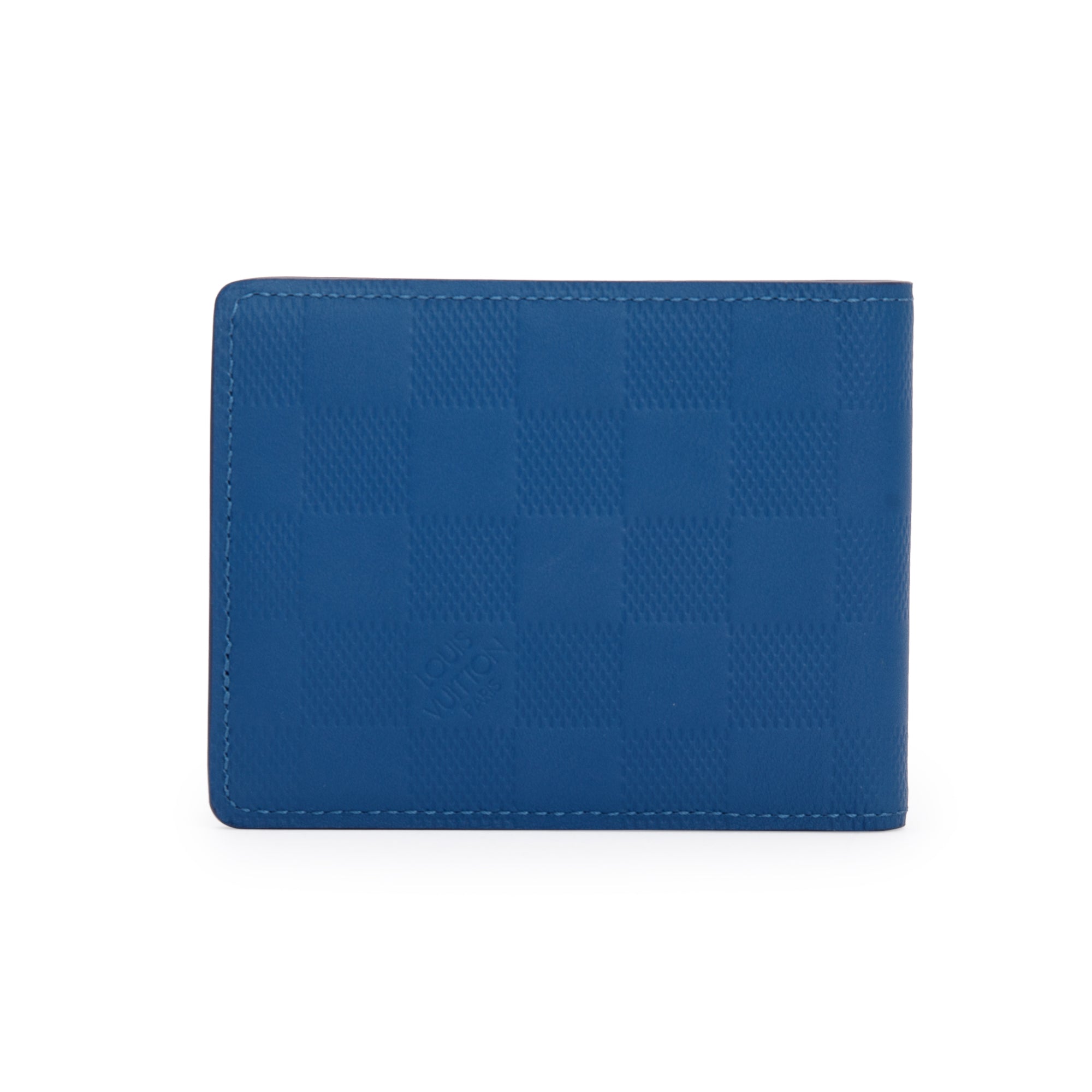 Louis Vuitton Blue Damier Infini Leather Slender Wallet w/ Box