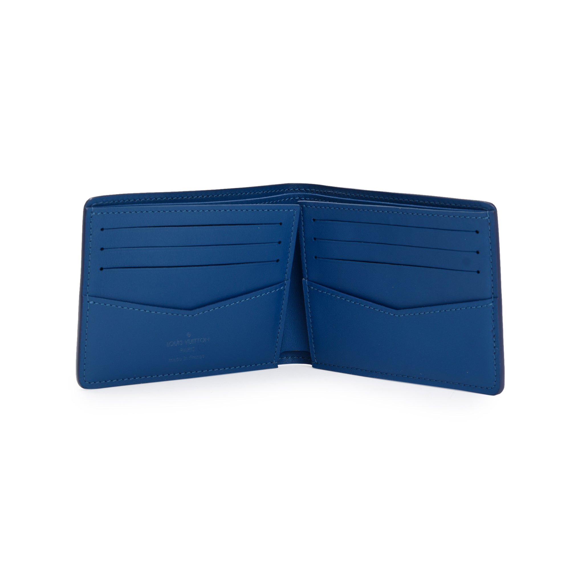 Louis Vuitton Blue Damier Infini Leather Slender Wallet w/ Box