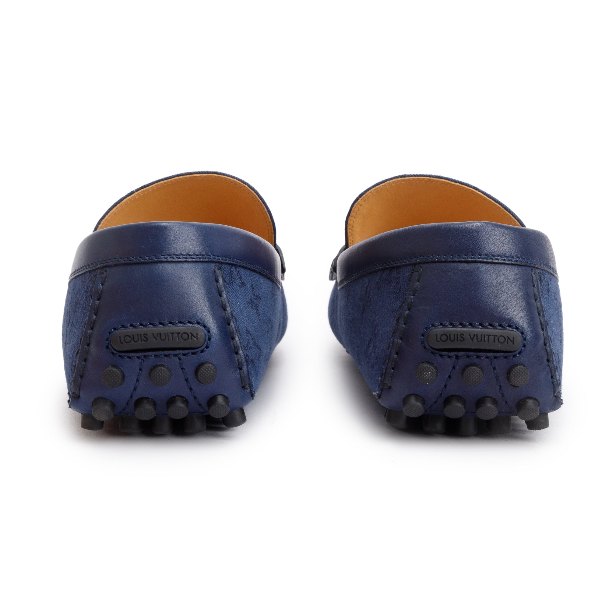 Louis Vuitton Blue Denim Men's Hockenheim Moccasin Loafers, Size 11 w/ Box