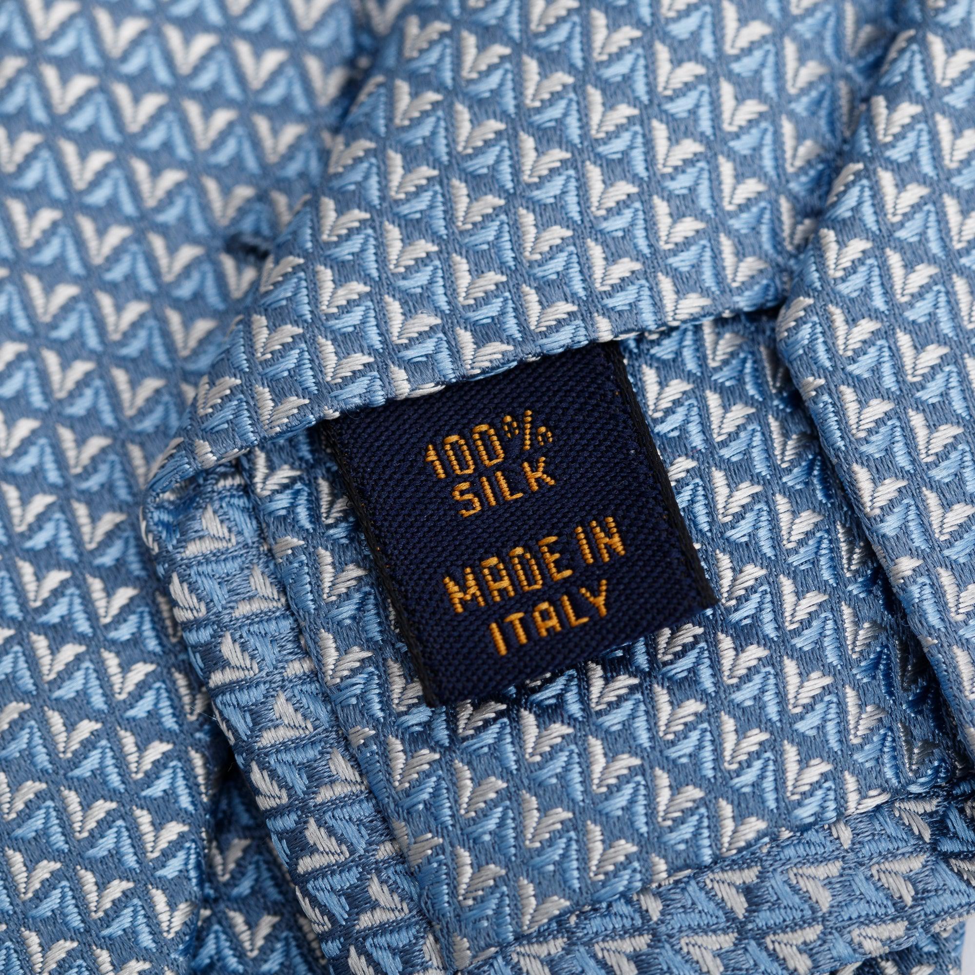 Louis Vuitton Blue Gray Diamonds V Silk Tie w/ Box