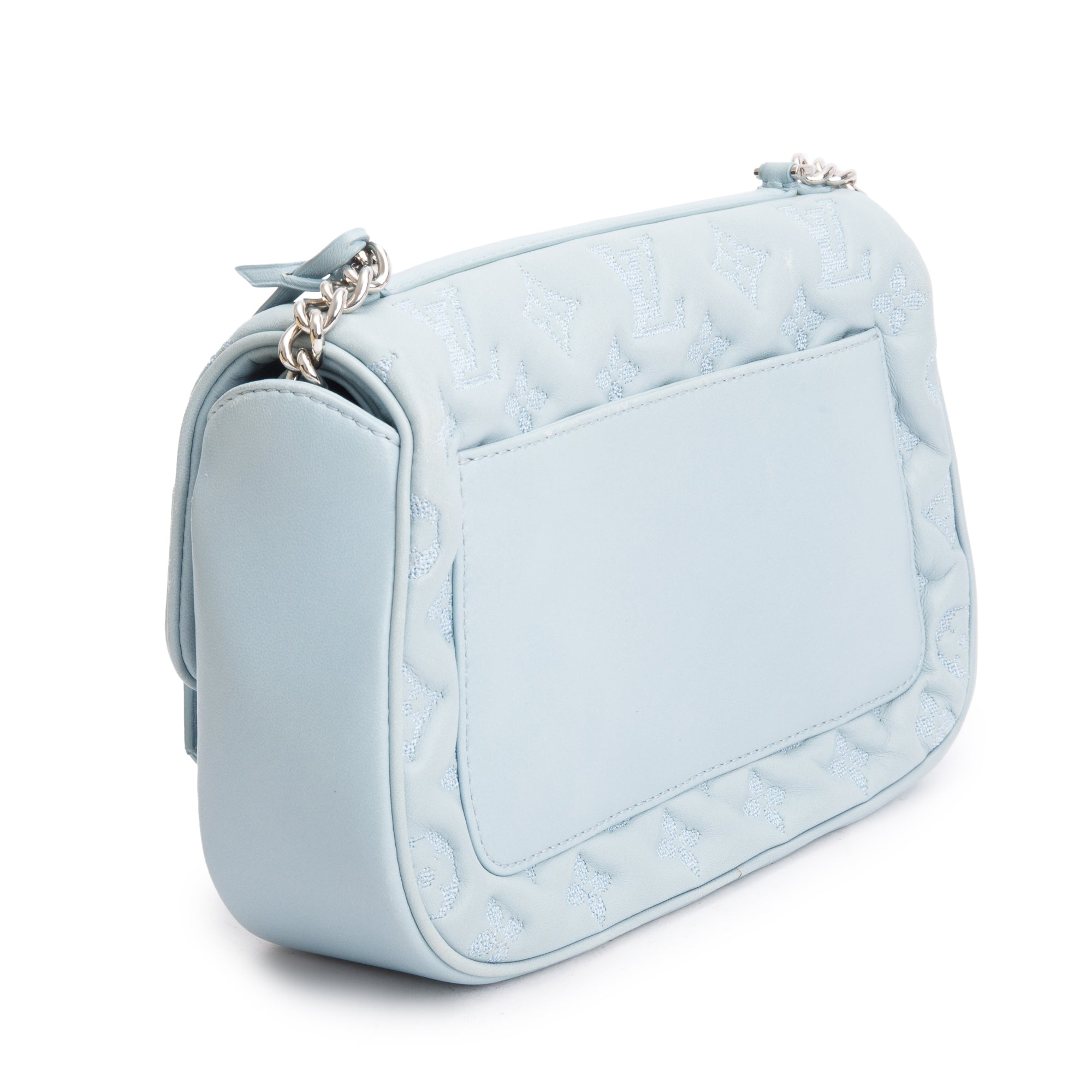 Louis Vuitton Blue Lambskin Mama Broderie Bag