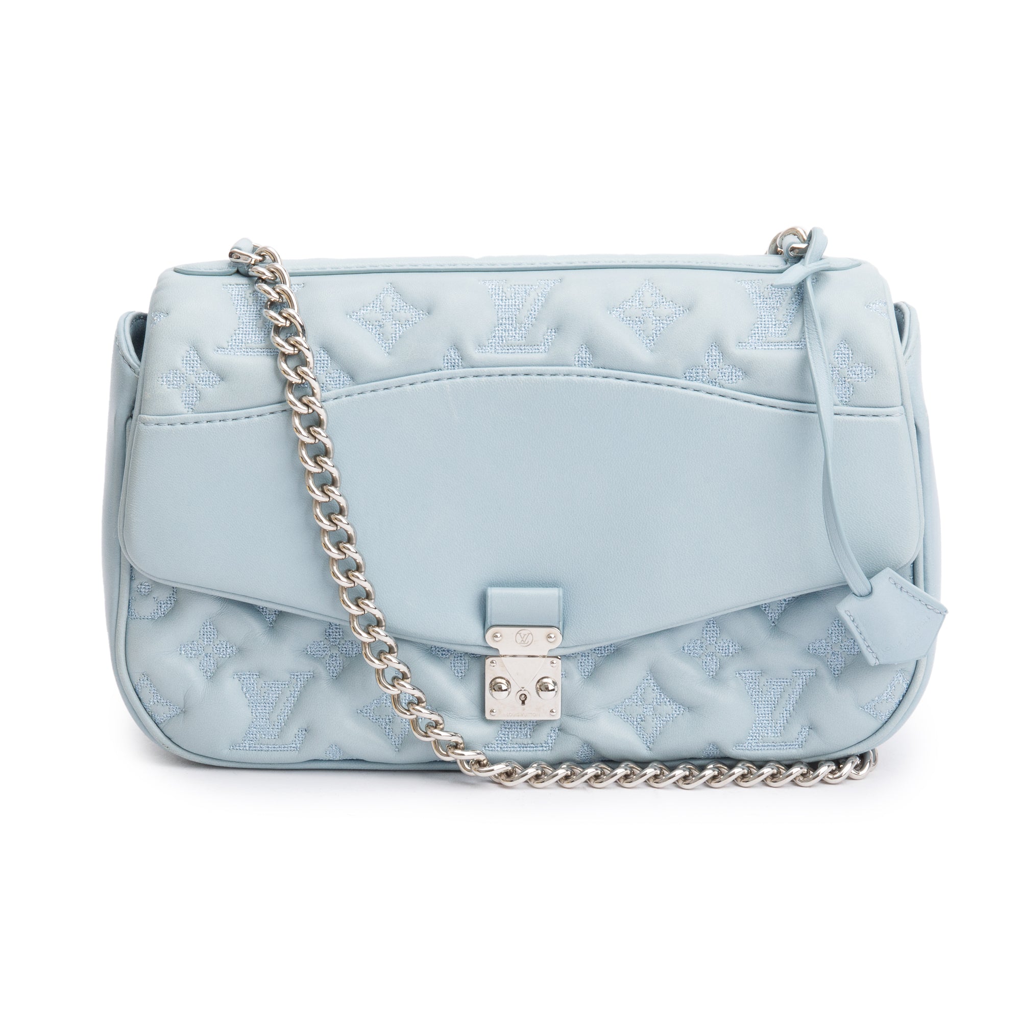 Louis Vuitton Blue Lambskin Mama Broderie Bag