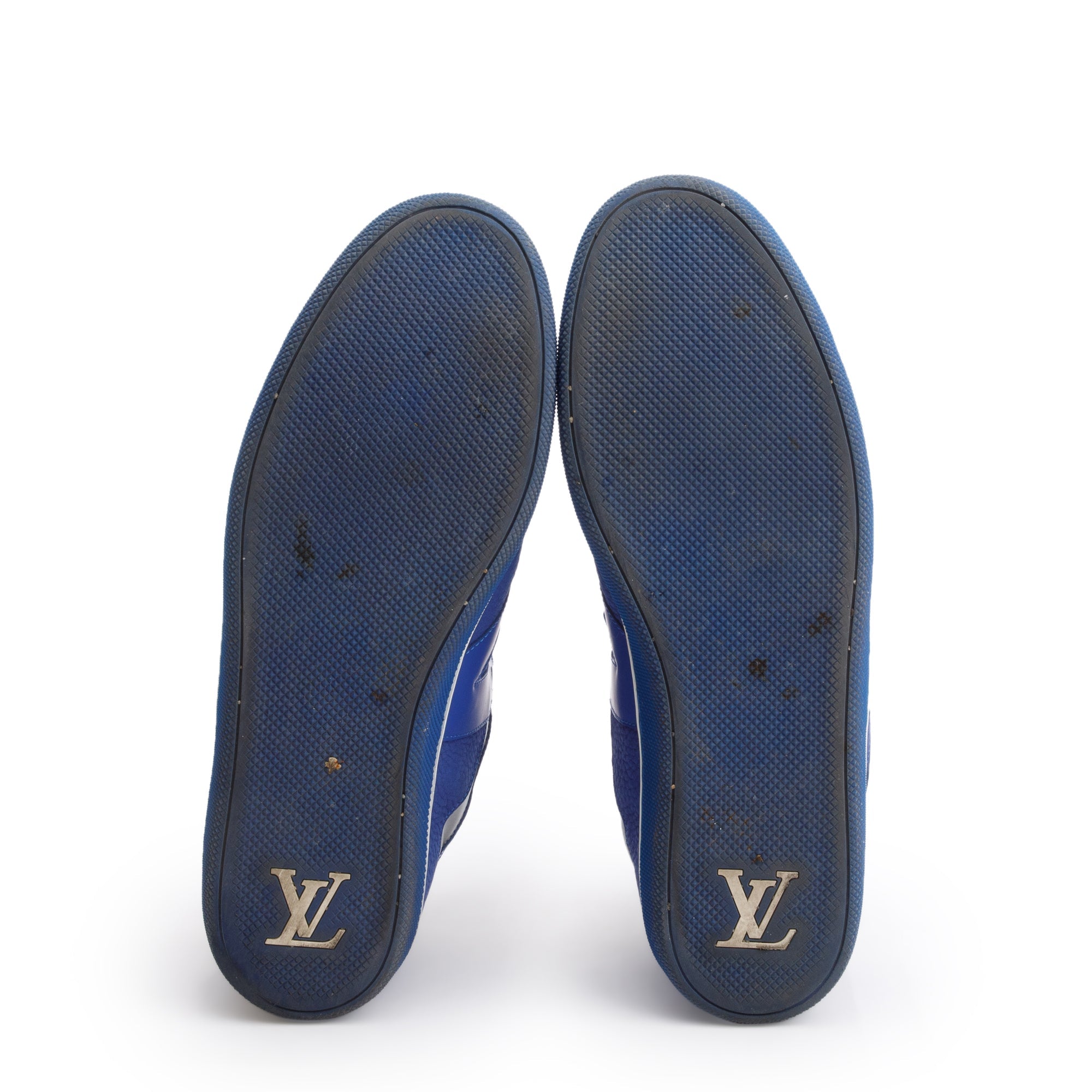 Louis Vuitton Blue Leather AW2012 High-Top Sneakers, Size 8.5 w/ Box