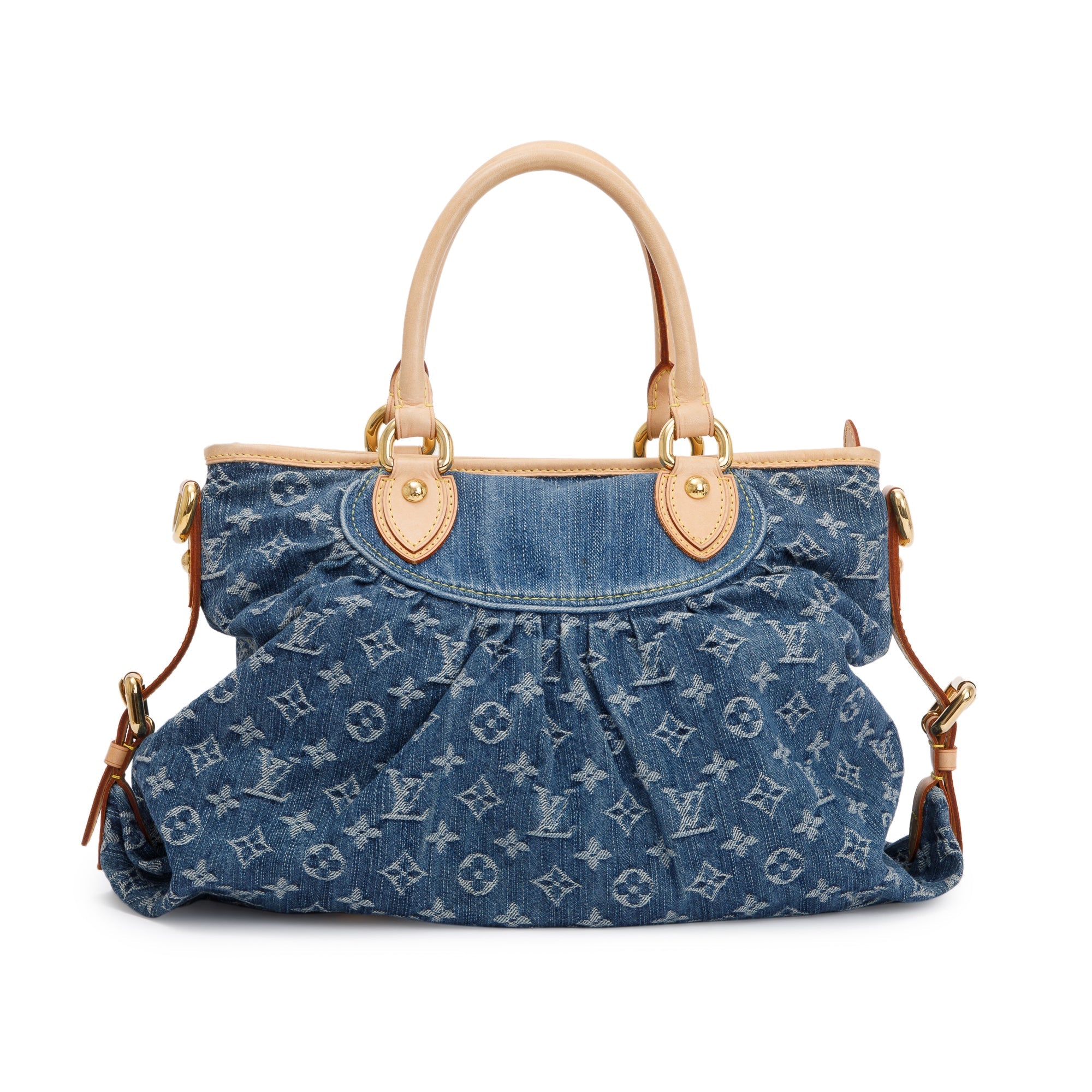 Louis Vuitton Blue Monogram Denim Neo Cabby MM w/ Strap
