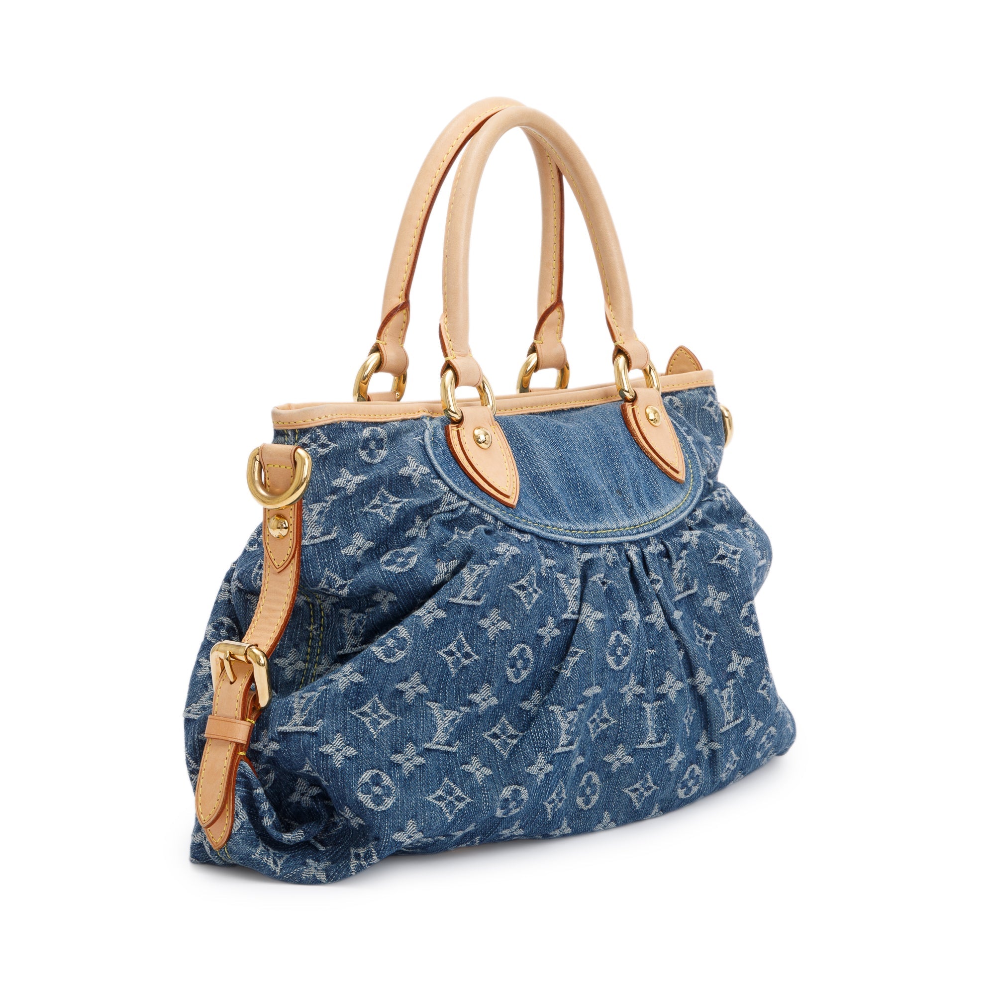 Louis Vuitton Blue Monogram Denim Neo Cabby MM w/ Strap