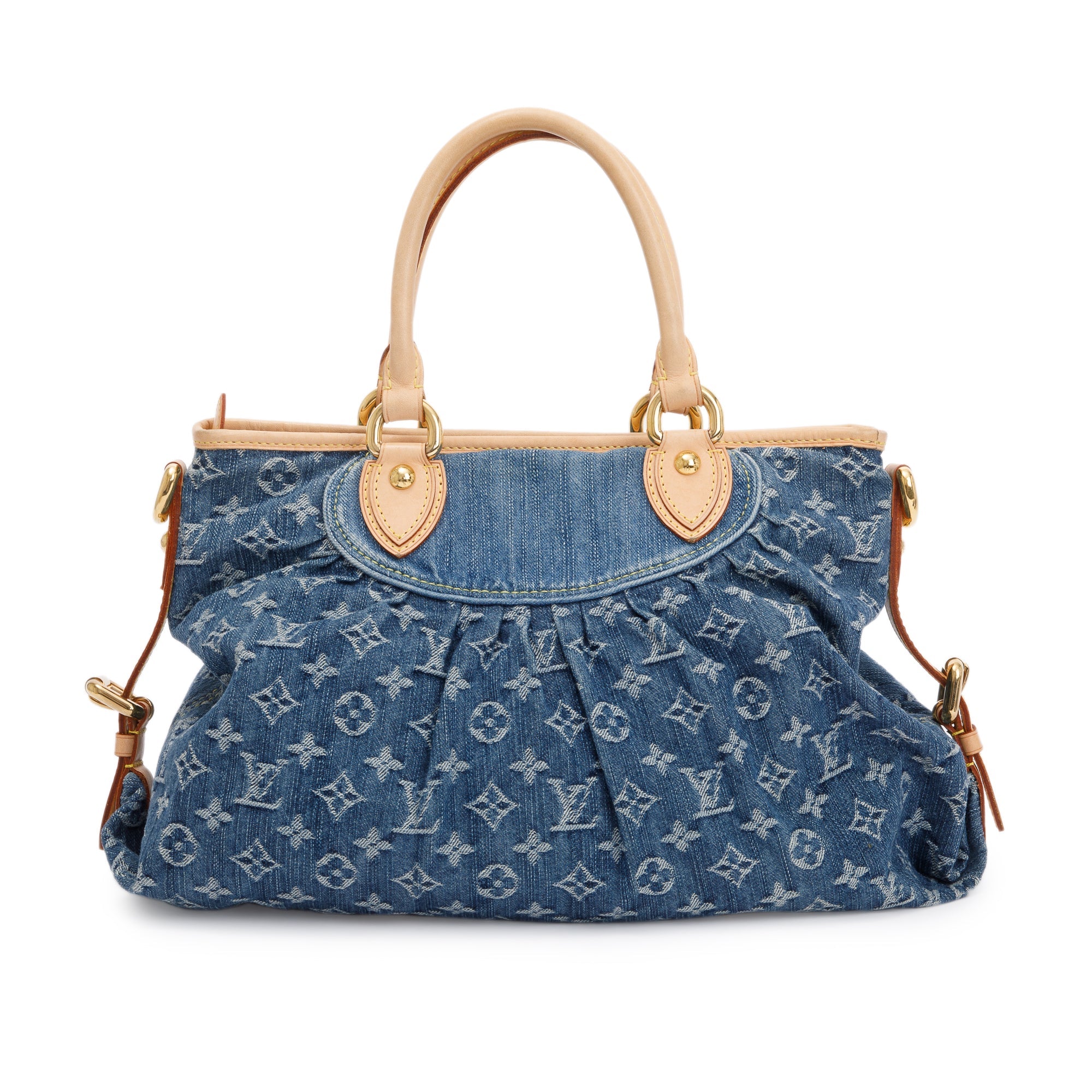 Louis Vuitton Blue Monogram Denim Neo Cabby MM w/ Strap