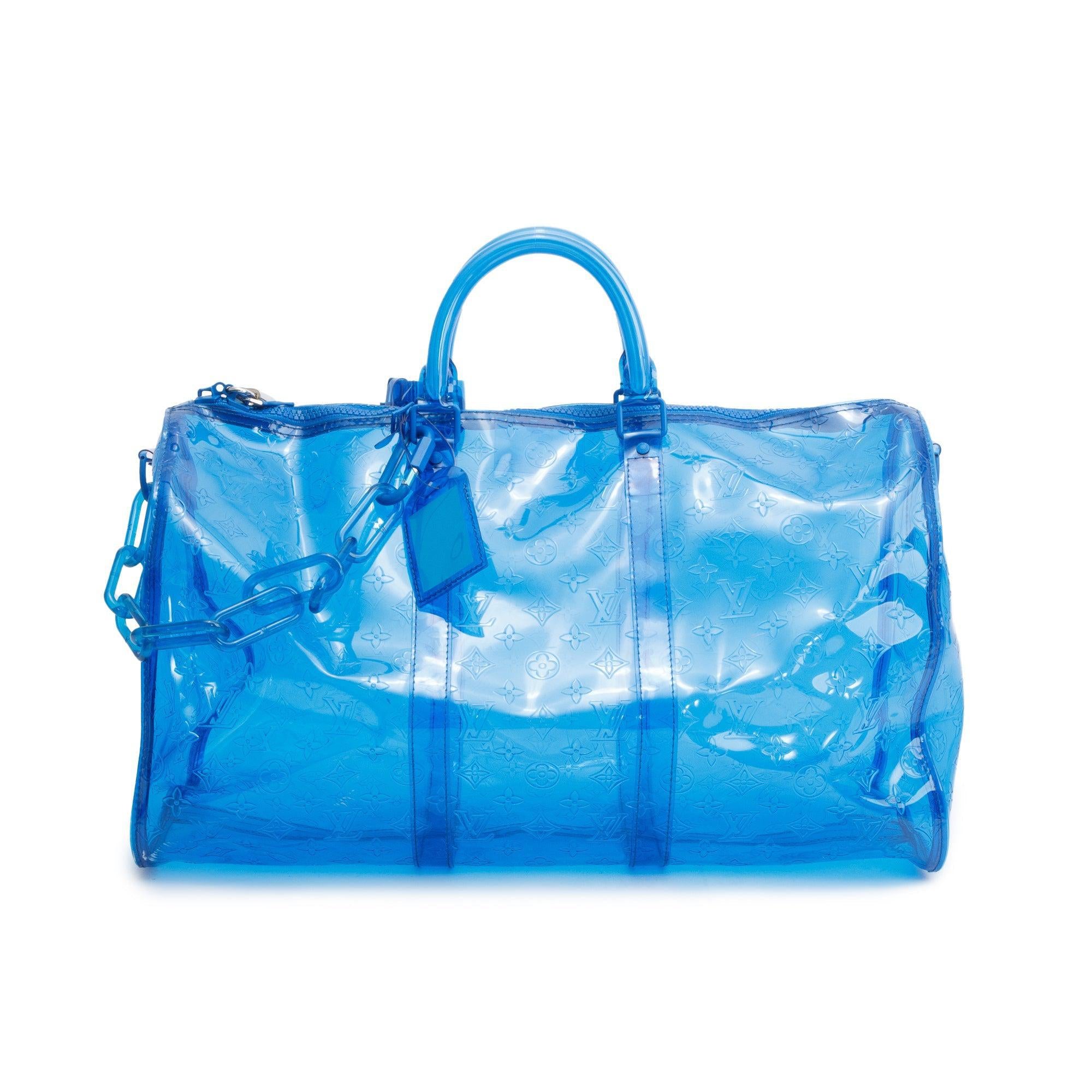 Louis Vuitton Blue Monogram Prism Keepall Bandouliere 50
